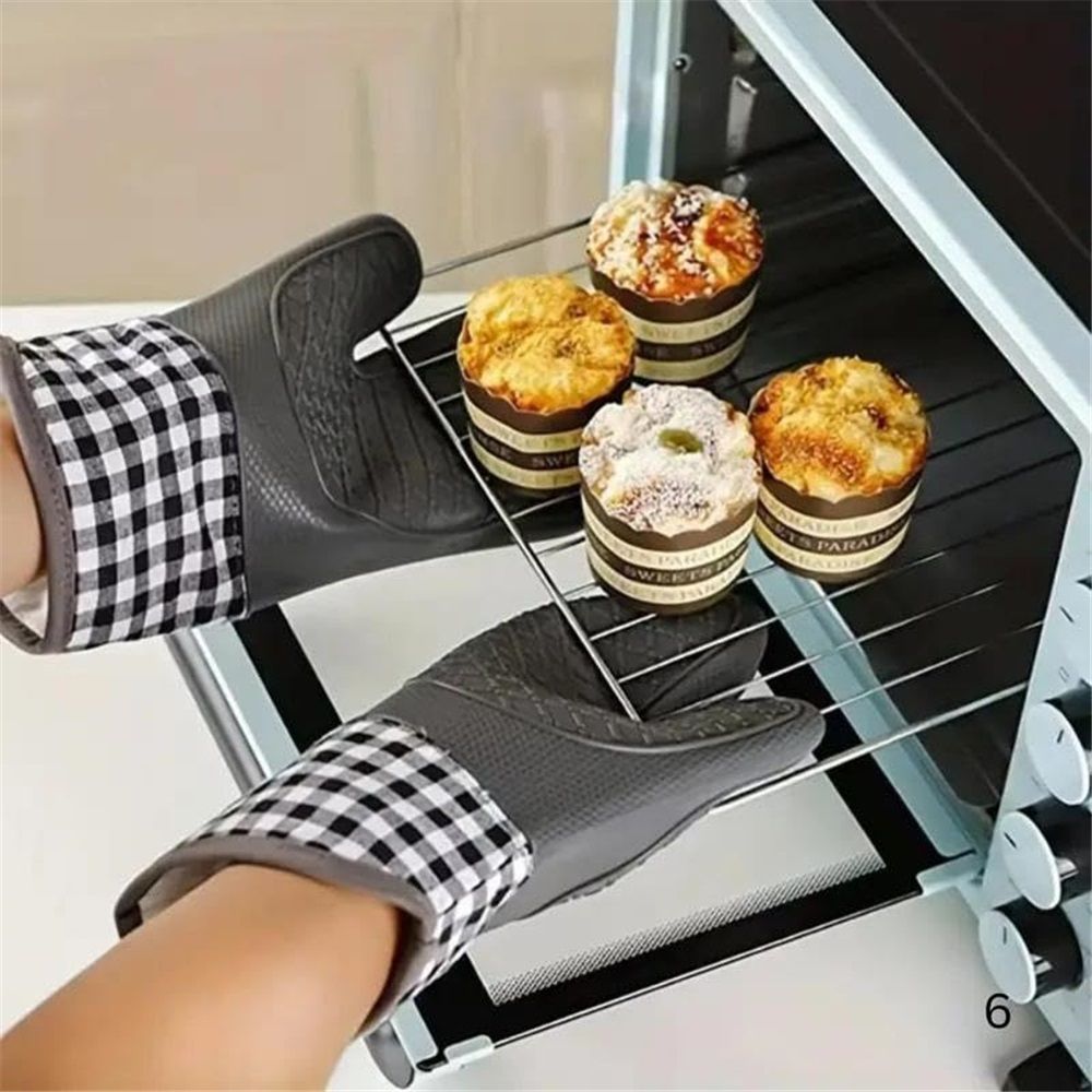 1 pair Soft Silicone Oven Mitts view 4