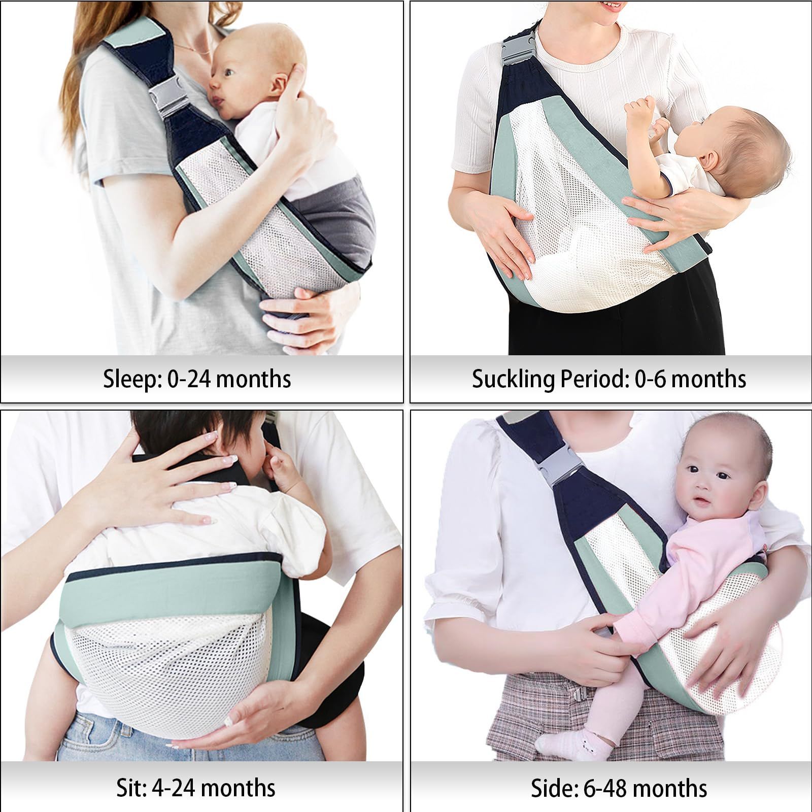 Baby Sling Carrier, Adjustable Half Wrapped Sling Hip Carrier - Lightweight view 3