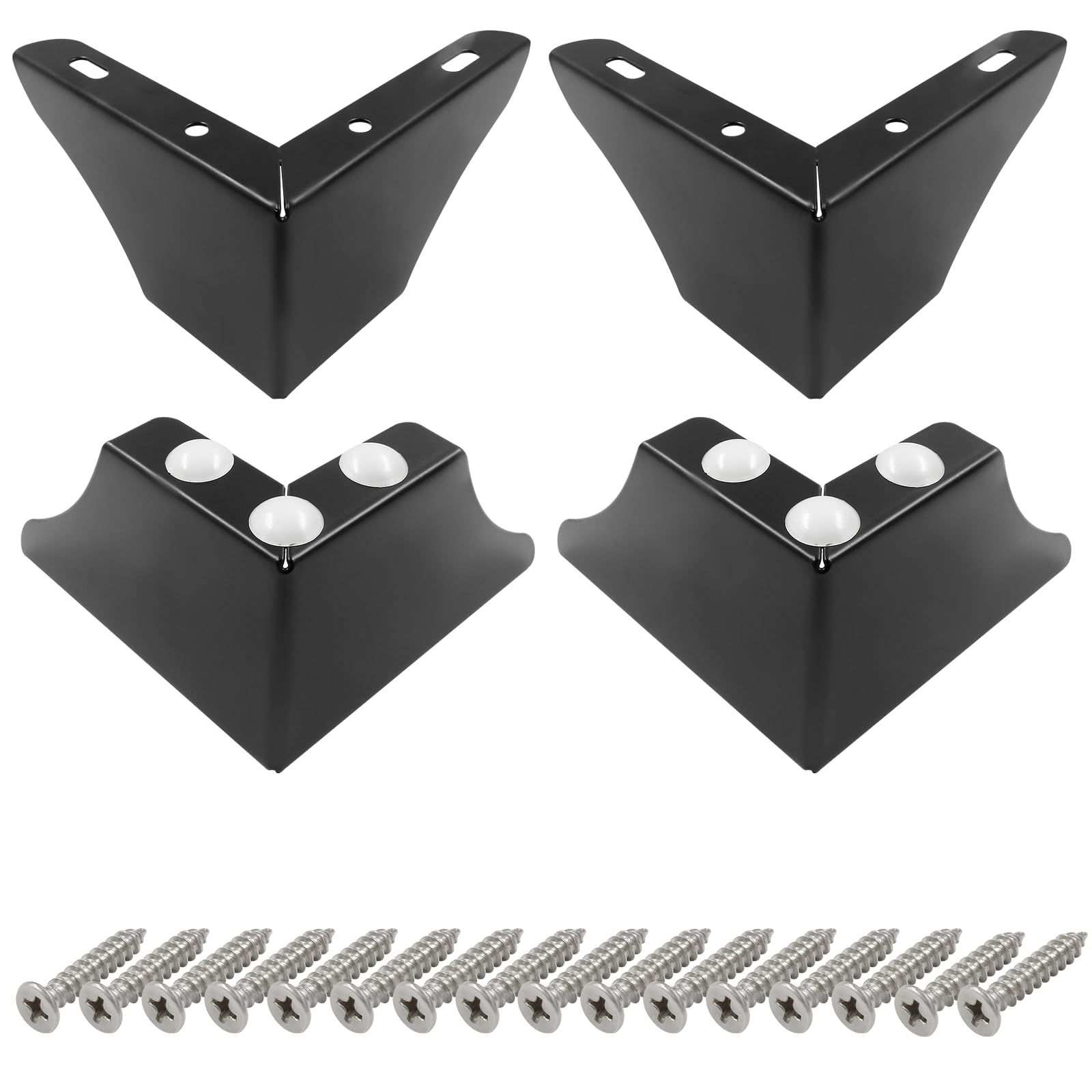 4Pcs 8CM/3 Inch Modern Metal Furniture Sofa Cabinet Legs with Mounting Screws