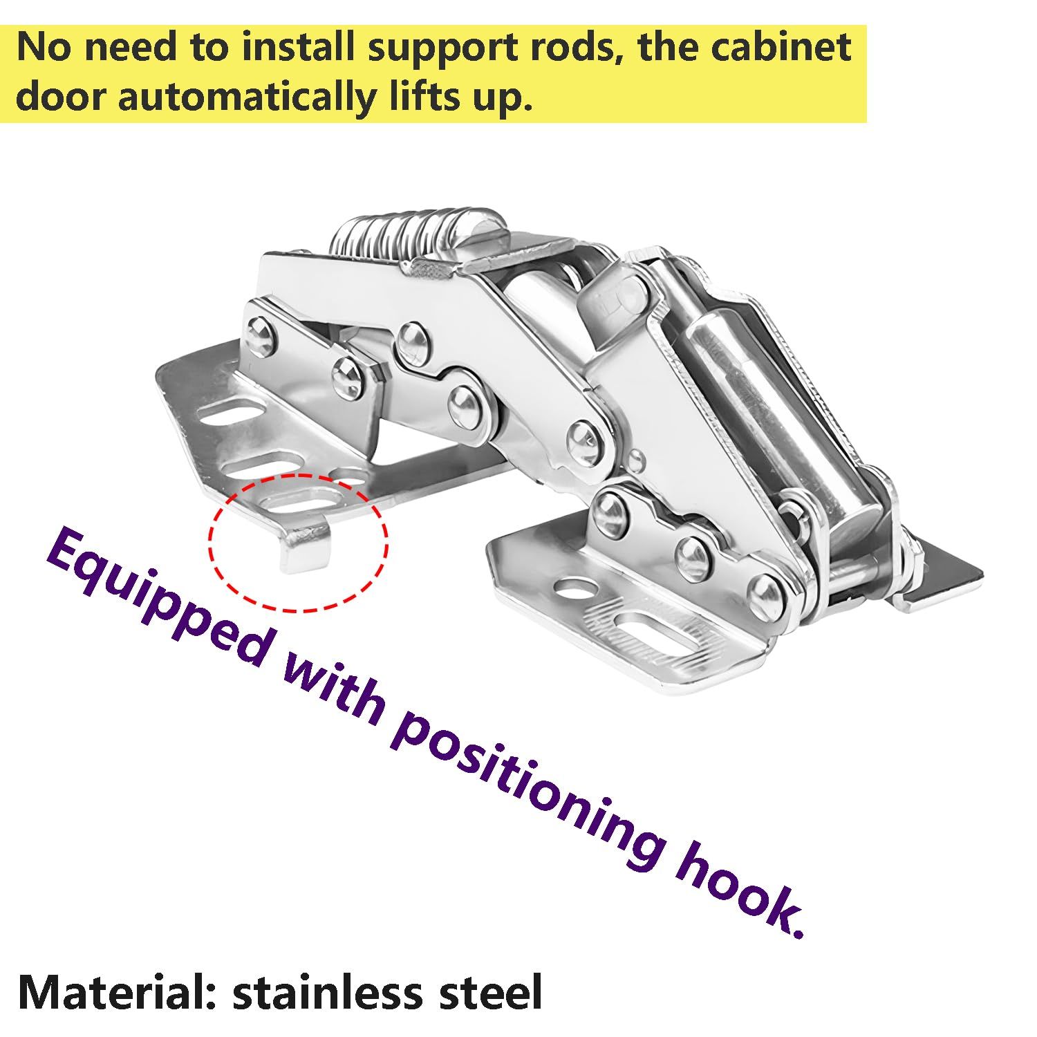 2 PCS Cabinet Hinges Heavy Duty Lid Stay Hinges view 2