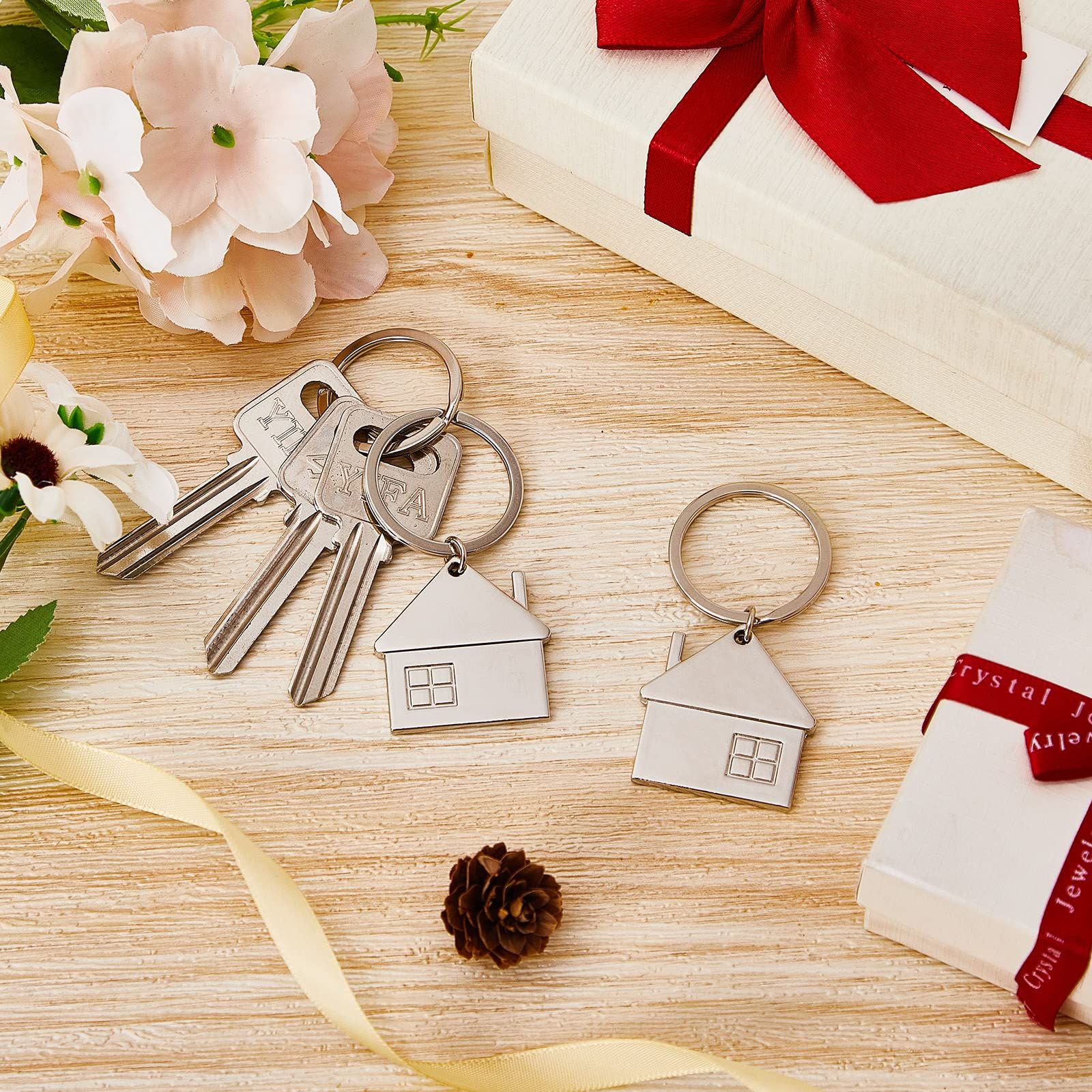 15pcs House Key Chain House Shaped Pendant Keychains Home Keychain Set Cute view 2