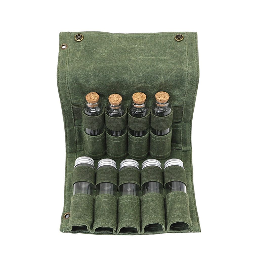 Camping Spice kit with 9 spice Jar Canvas Travel Seasoning container