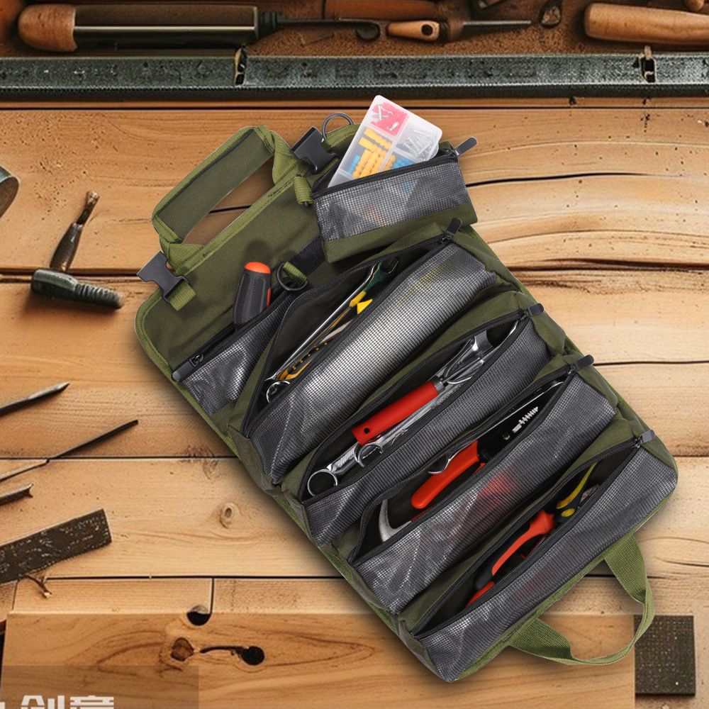 Tool Bag Roll Up, Heavy Duty Portable Soft Tool Storage Organization, Foldable view 2