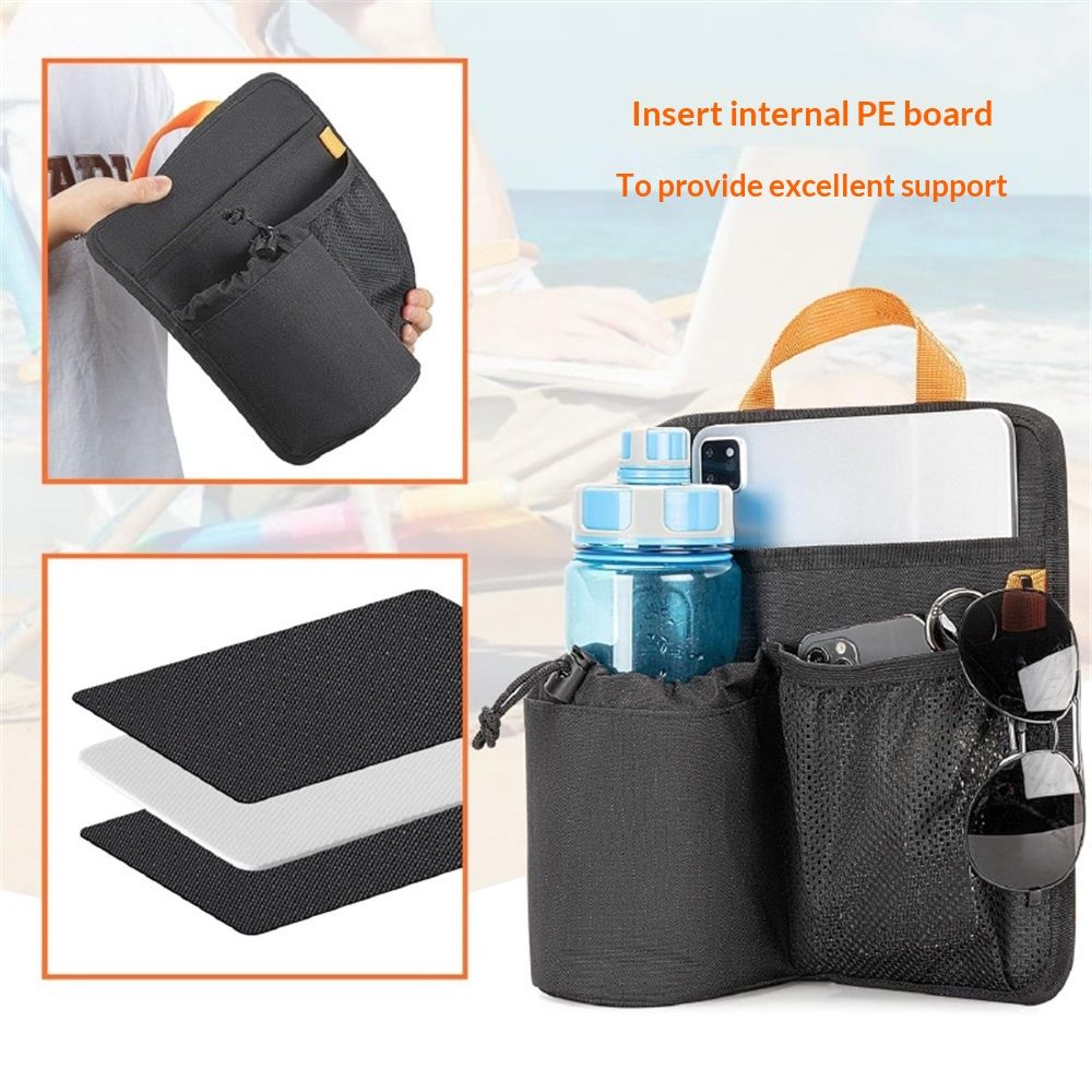 Beach Chair Cup Holder, Chair Side Organizer Easily Attached to Armrest with 2 view 4