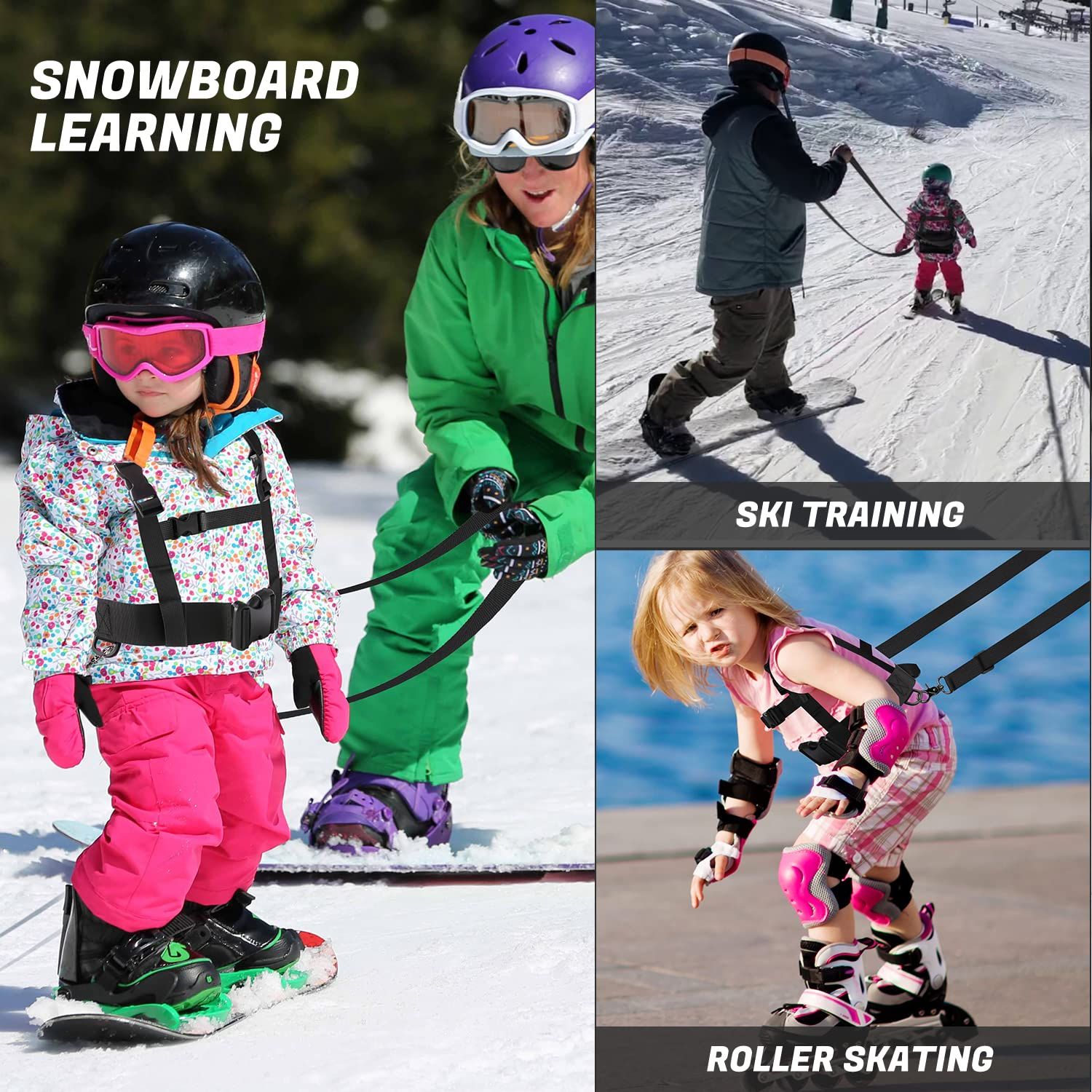 Kids Ski Snowboard Training Harness Toddler Skiing Harness with Removable view 3