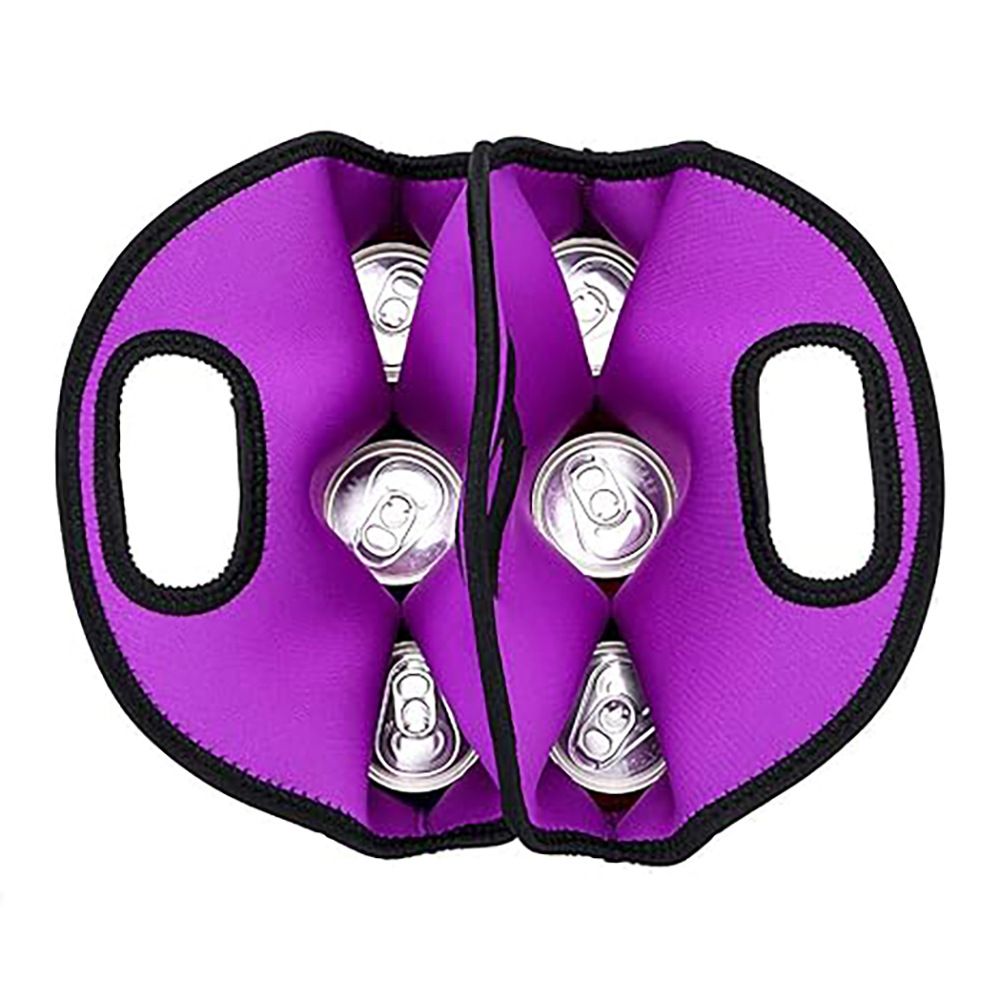 Set of 2 - Insulated Neoprene Wine Carrier Tote Bag + 6 Pack Beer Water Can