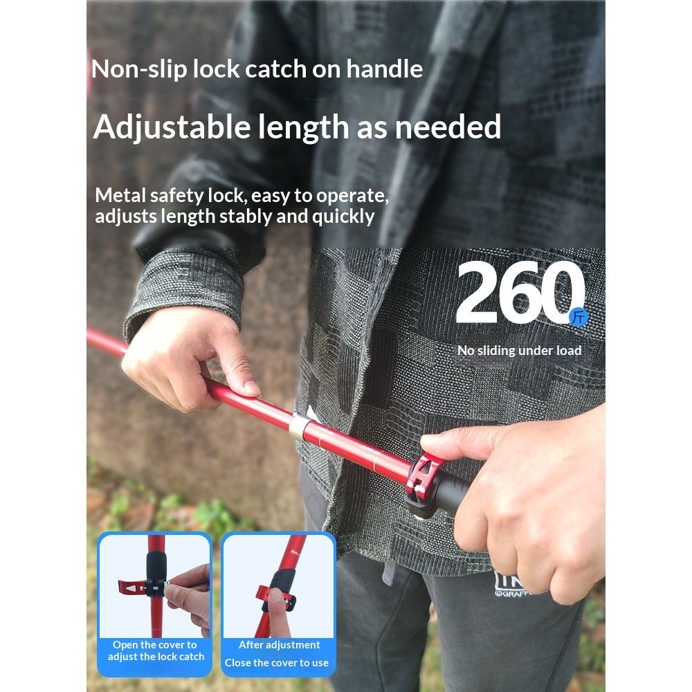 Aluminum Collapsible Ultralight Travel Trekking Hiking Pole for Men and Women view 4