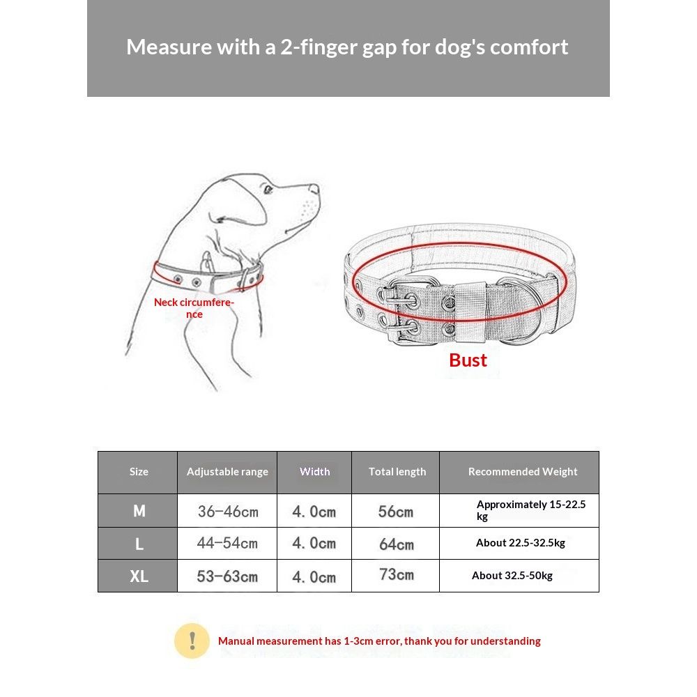 Reflective Nylon Dog Collar Military Adjustable Durable for Large German view 4