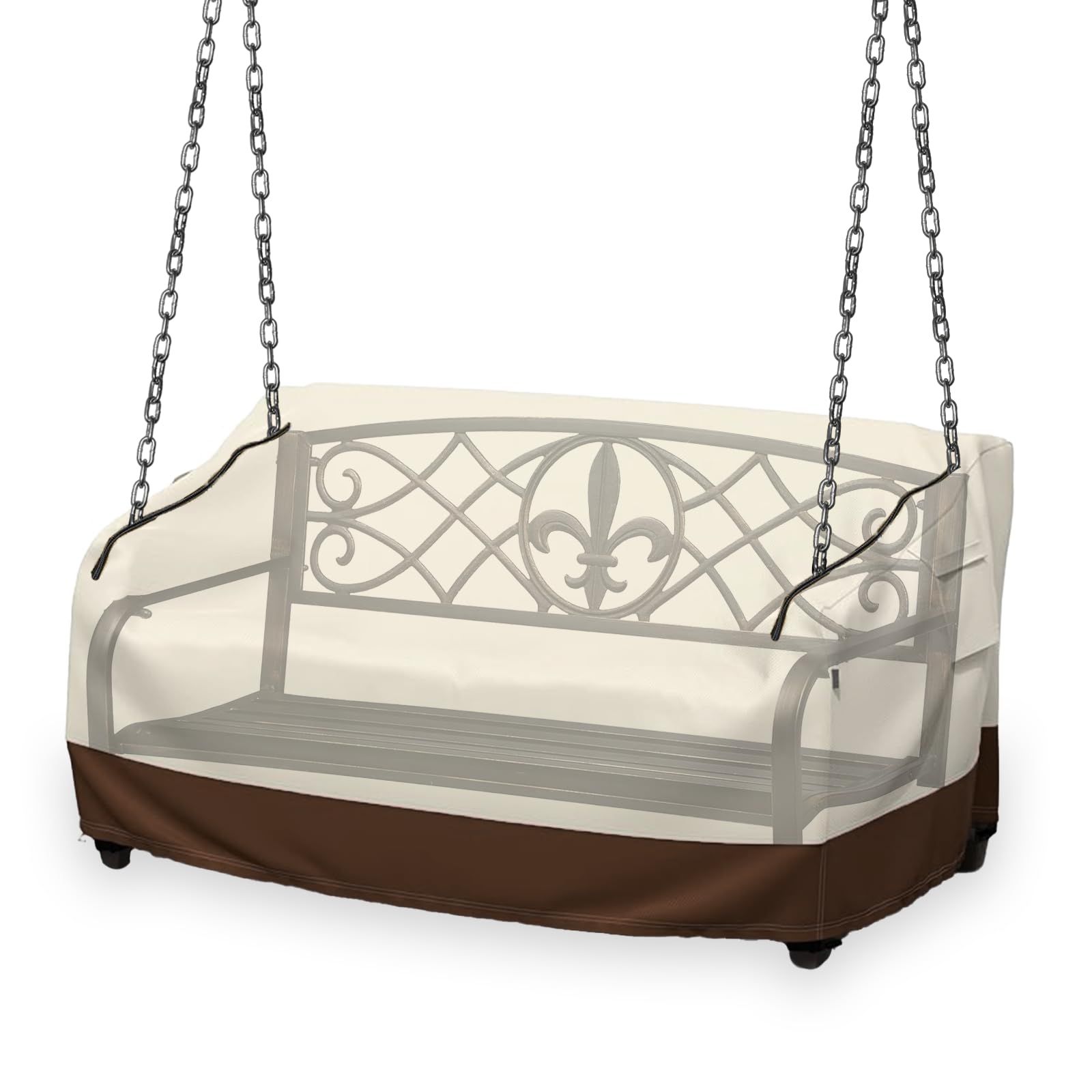 Porch Swing Cover, 56x32x25 Inches, Outdoor Swing Cover Waterproof for Patio view 3