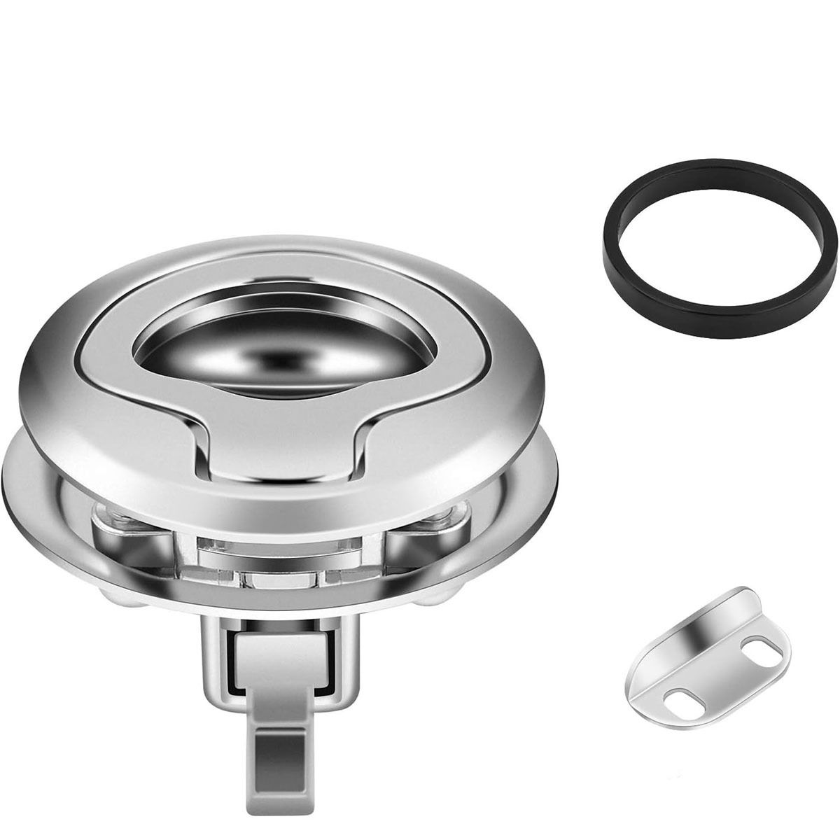Flush Pull Slam Latch Stainless Steel Round Pull Latch for RV Boat Deck Hatch view 5