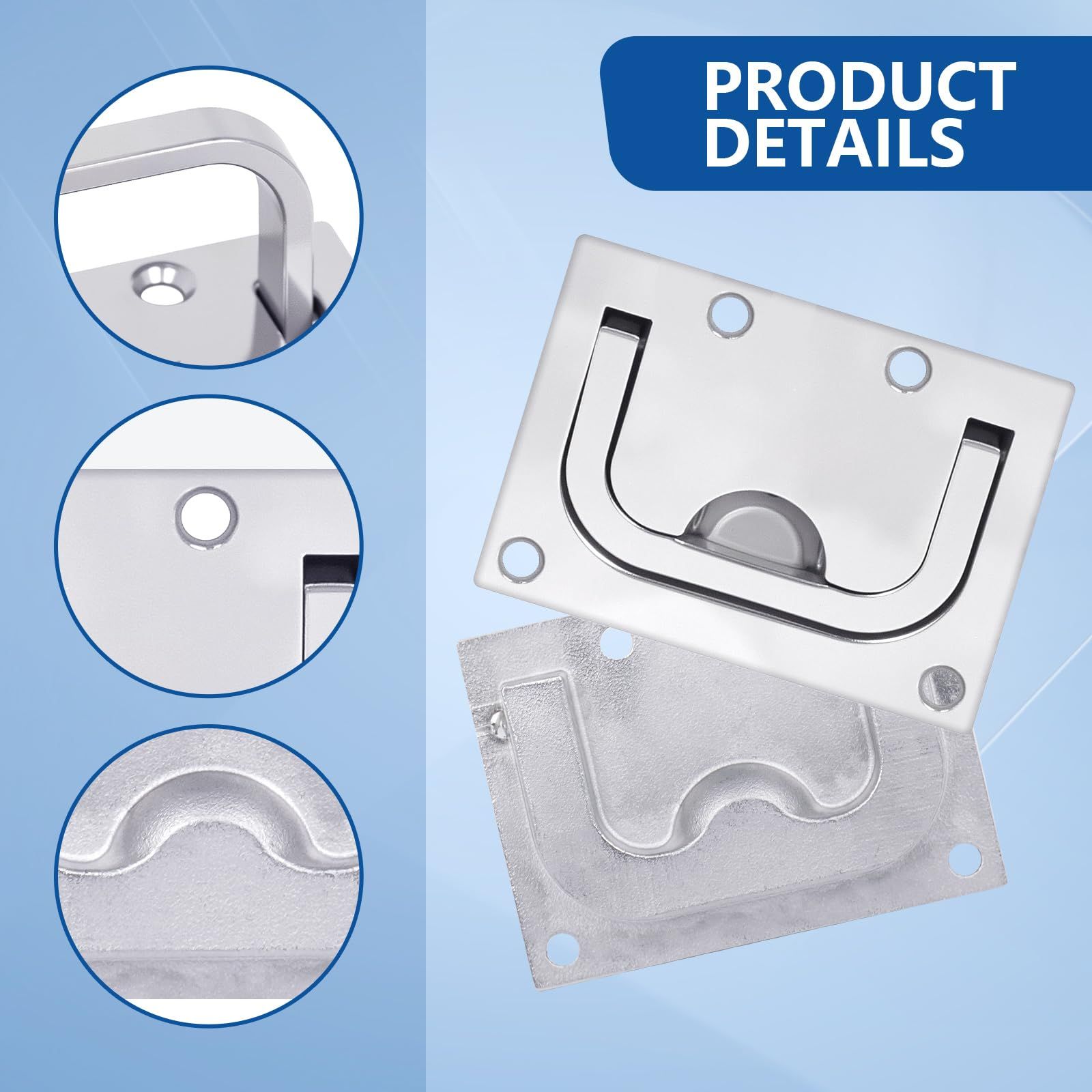 316 Stainless Steel Hatch Pull Flush Lift Boat Ring Hatches Pull Handle with view 5