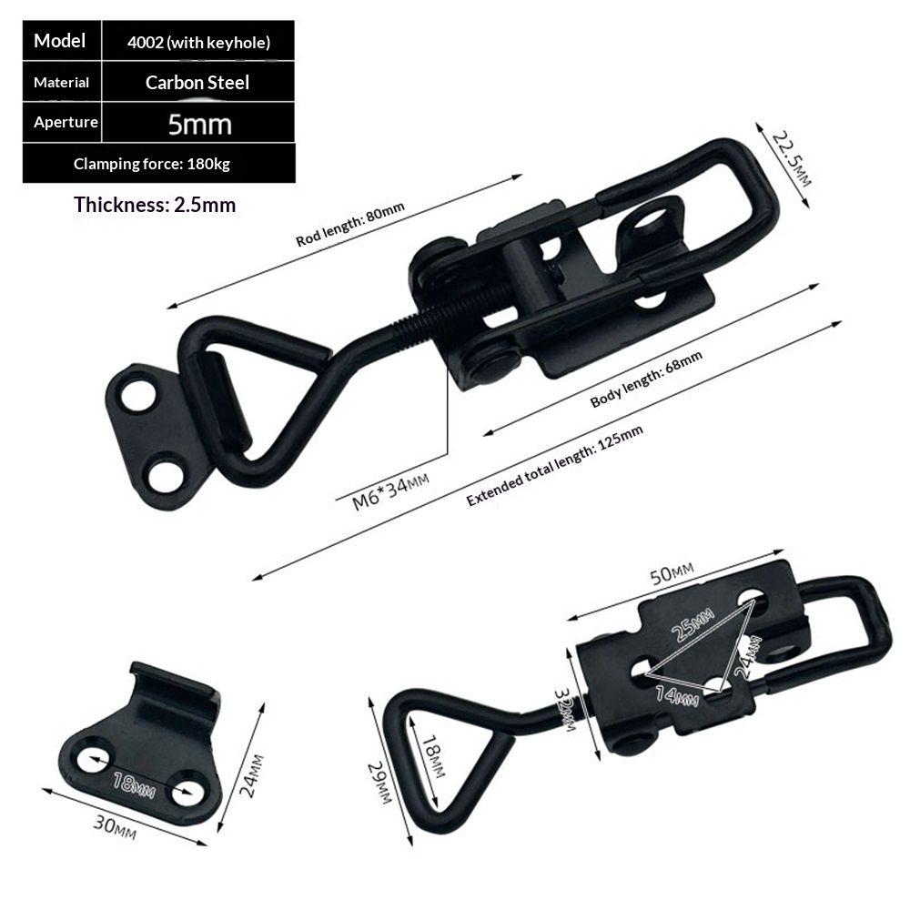 4PCS Toggle Latch Clamp 397 lbs Adjustable Toggle Latch Black Toggle Clamp