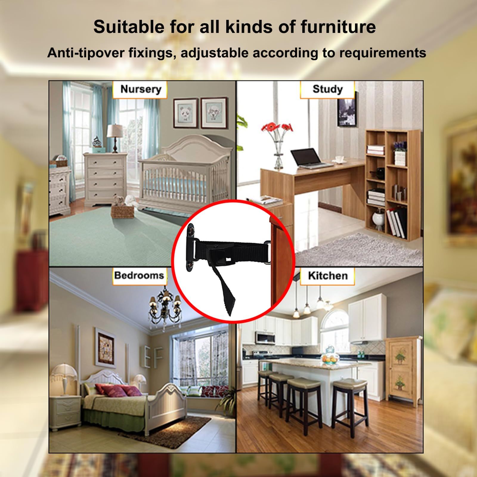 Furniture Anchors for Baby Proofing(2 Sets) view 5
