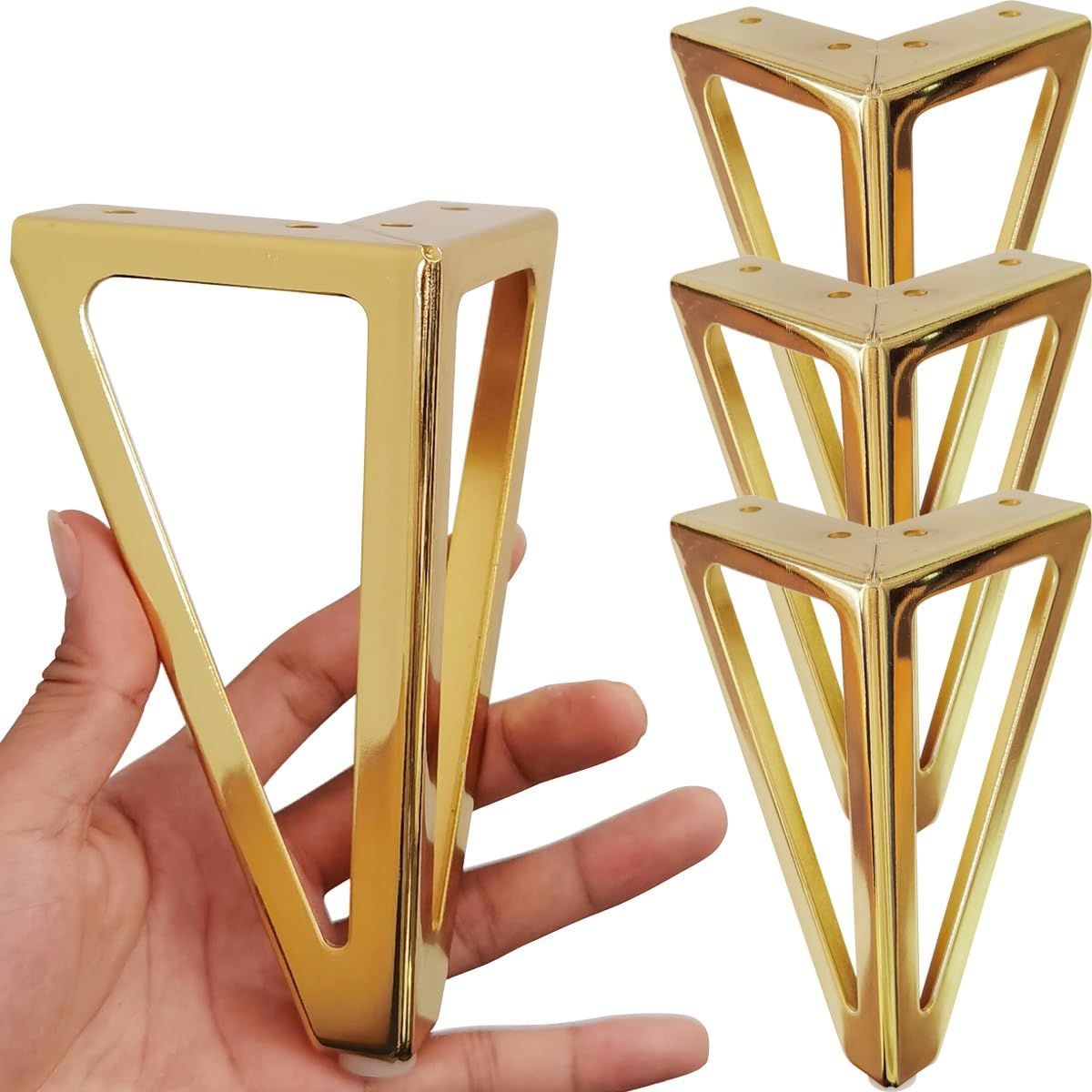 6 Inch Gold Furniture Legs Heavy Duty Metal Furniture Feet
