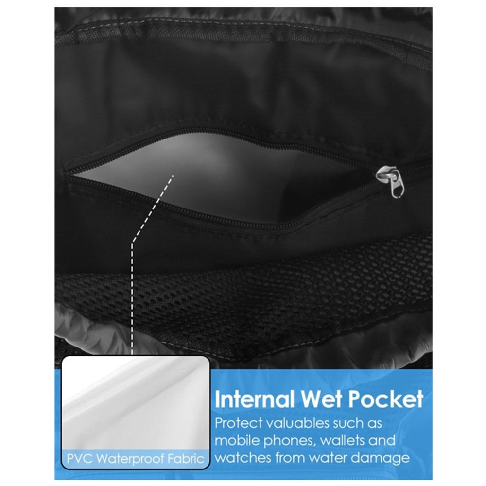 Swim Bag Beach Backpack with Wet Pocket Mesh Drawstring Bags for Swimming view 3