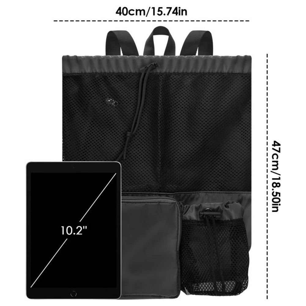 Swim Bag Beach Backpack with Wet Pocket Mesh Drawstring Bags for Swimming view 4