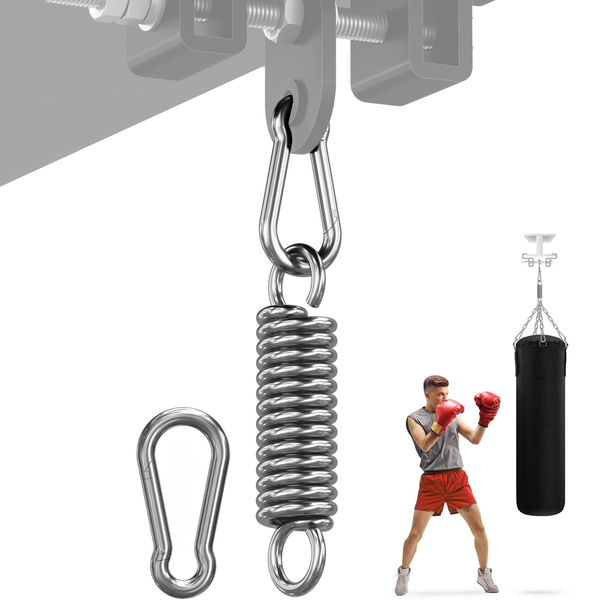 Punching Bag Hanger, Heavy Bag Spring Capacity, Stainless Steel Hanging Kit