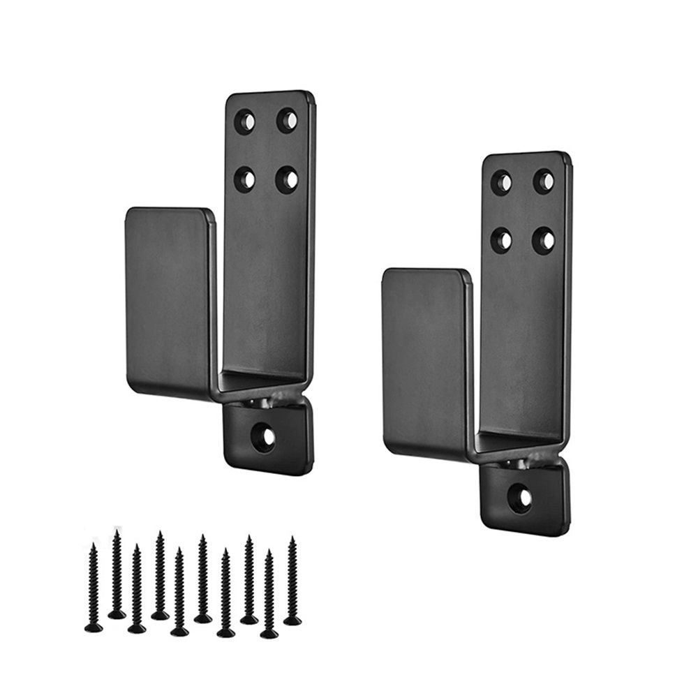 Door Barricade Brackets, 2 Pack Drop Open Bar Holder for Home Security, 2x4