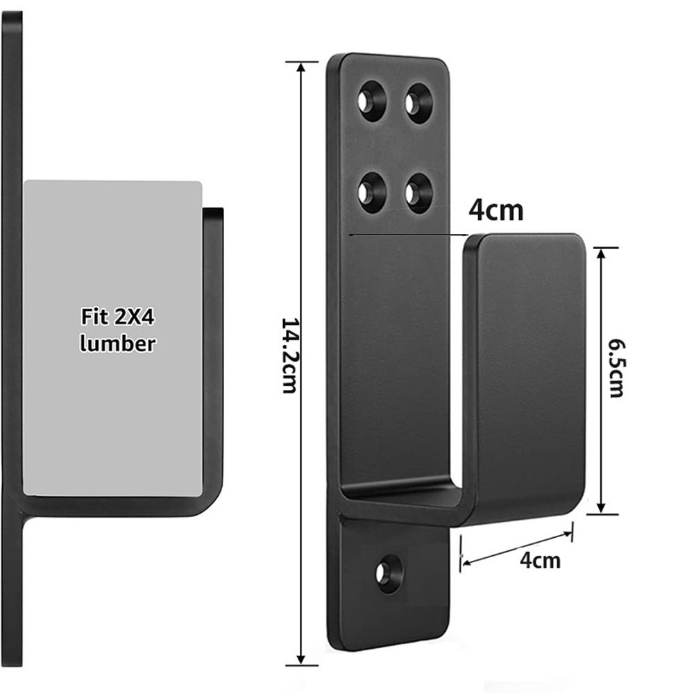 Door Barricade Brackets, 2 Pack Drop Open Bar Holder for Home Security, 2x4 view 2