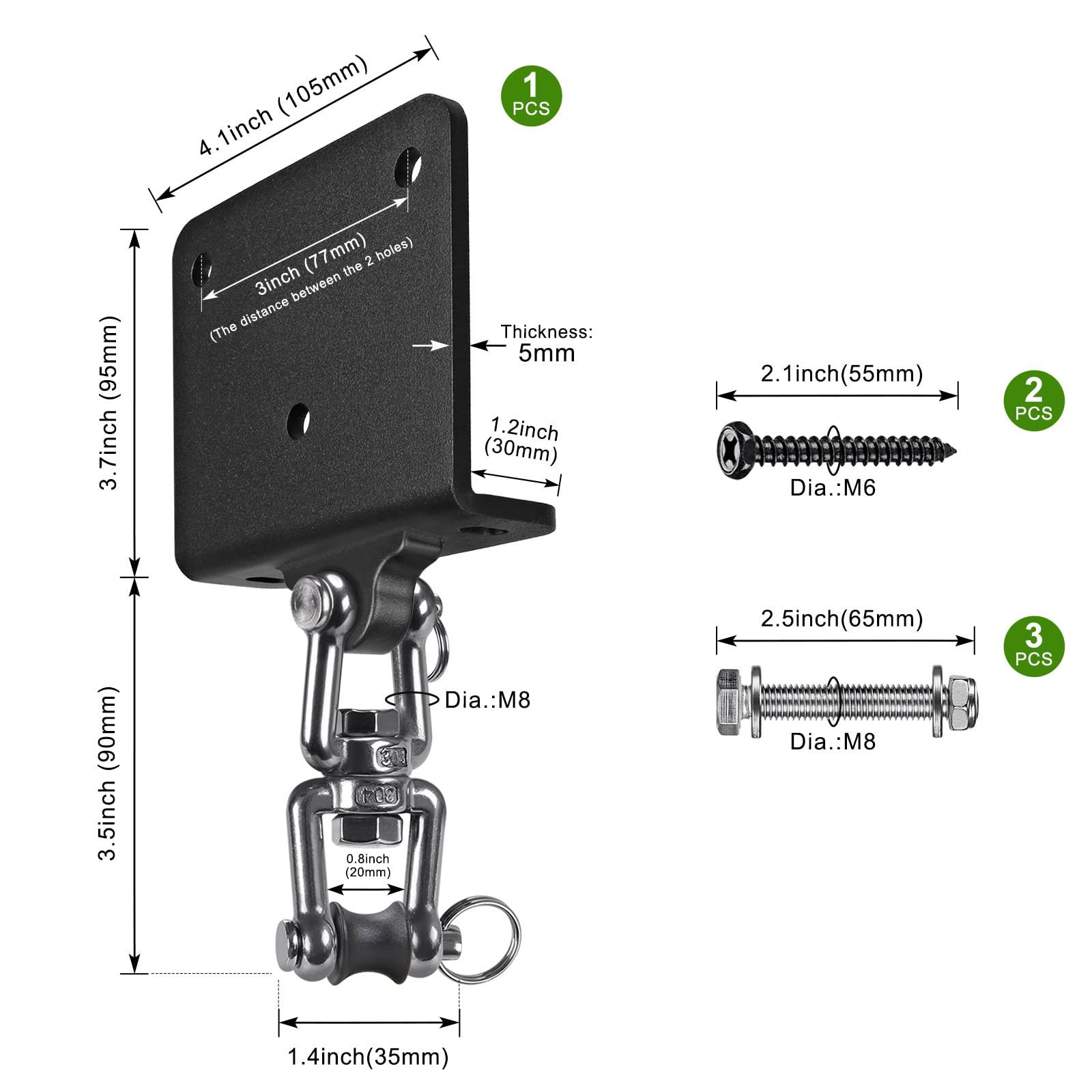 Punching Bag Hanger for Heavy Bag Beam Mount Hardware 360° Rotation Boxing Bag view 2