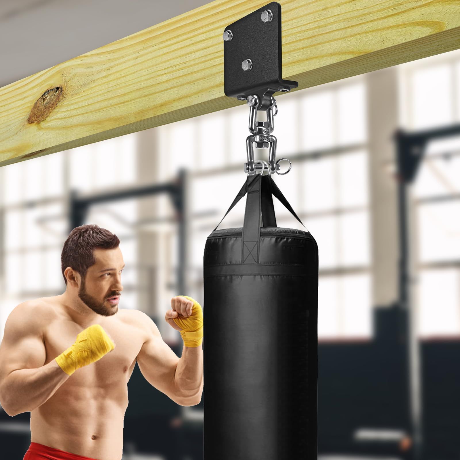 Punching Bag Hanger for Heavy Bag Beam Mount Hardware 360° Rotation Boxing Bag view 5