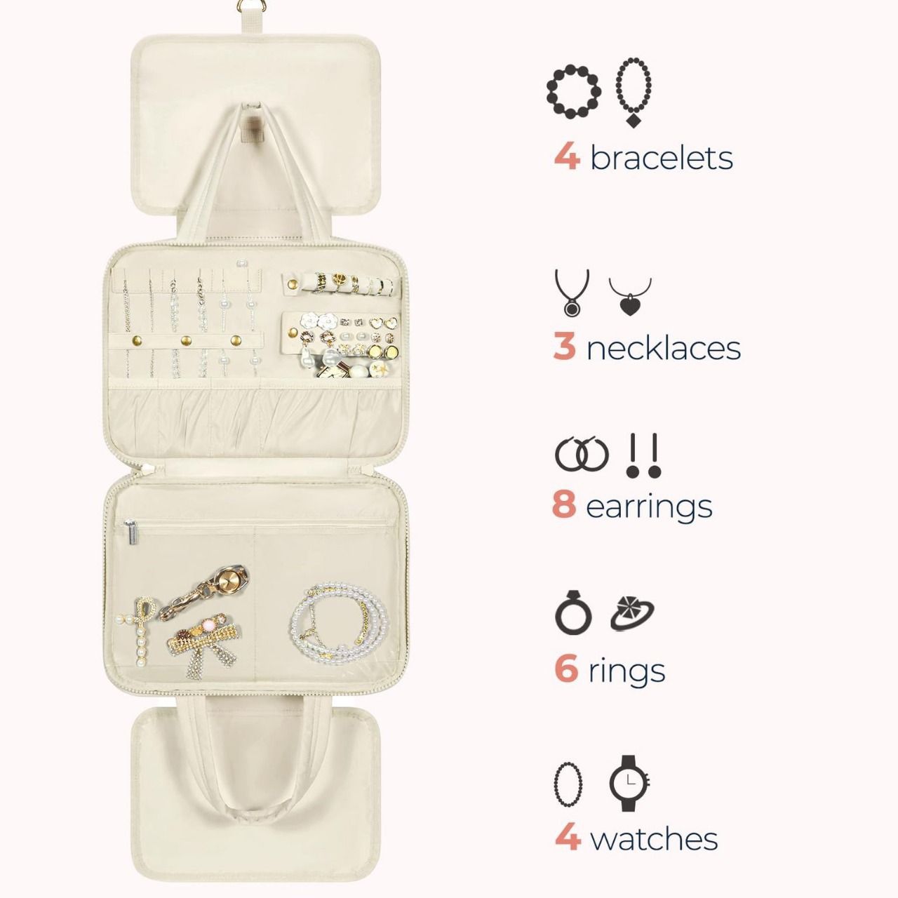 Toiletry Bag Hanging Travel Makeup Organizer Cosmetic Bag Makeup Bag for Full view 2