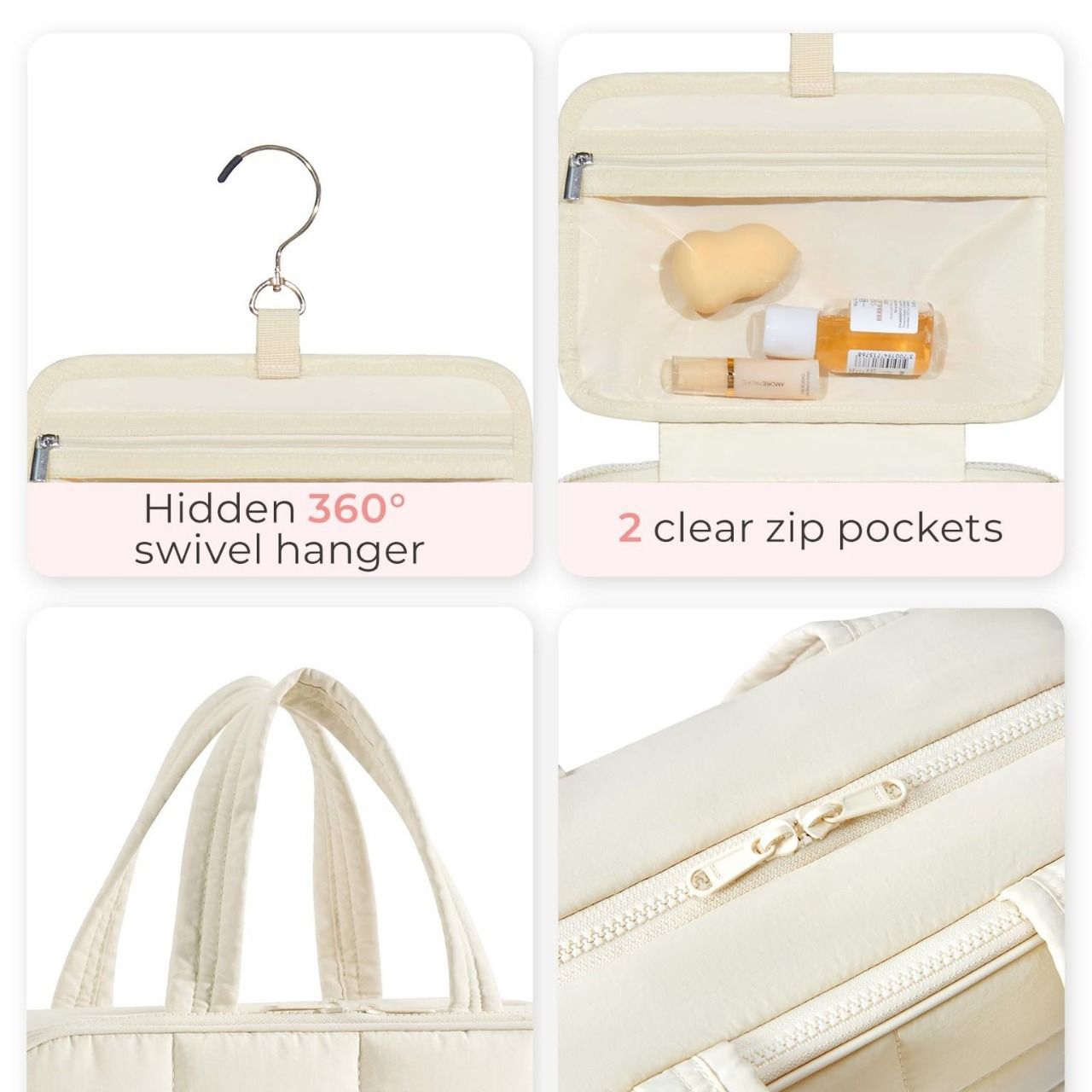 Toiletry Bag Hanging Travel Makeup Organizer Cosmetic Bag Makeup Bag for Full view 3