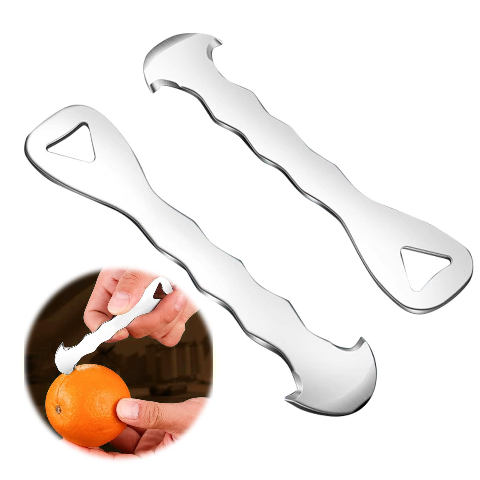 2pcs Stainless Steel Citrus Peeler Tool – Orange Peeler for Kitchen