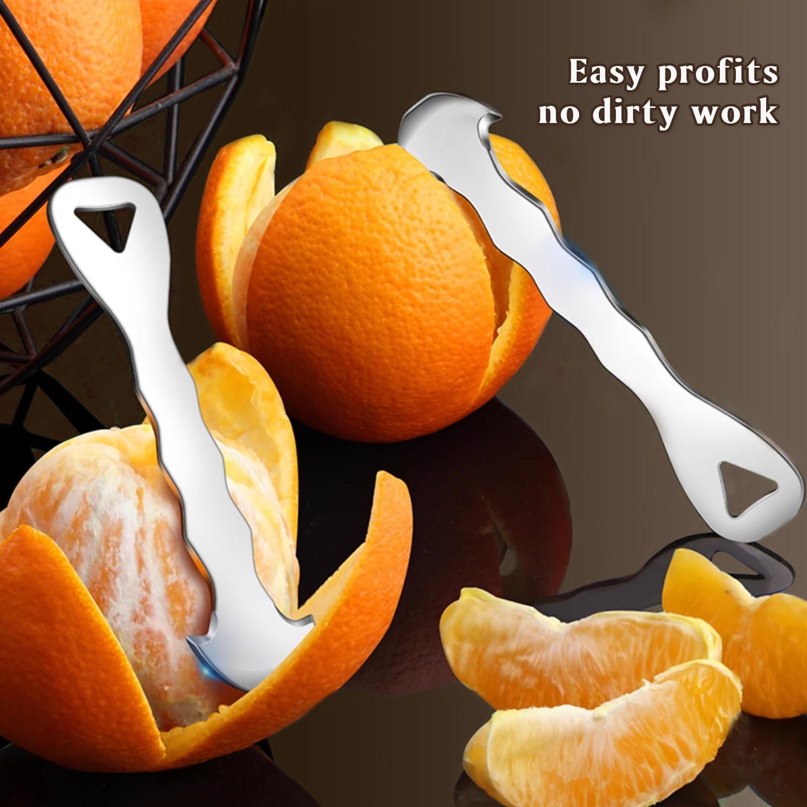2pcs Stainless Steel Citrus Peeler Tool – Orange Peeler for Kitchen view 2