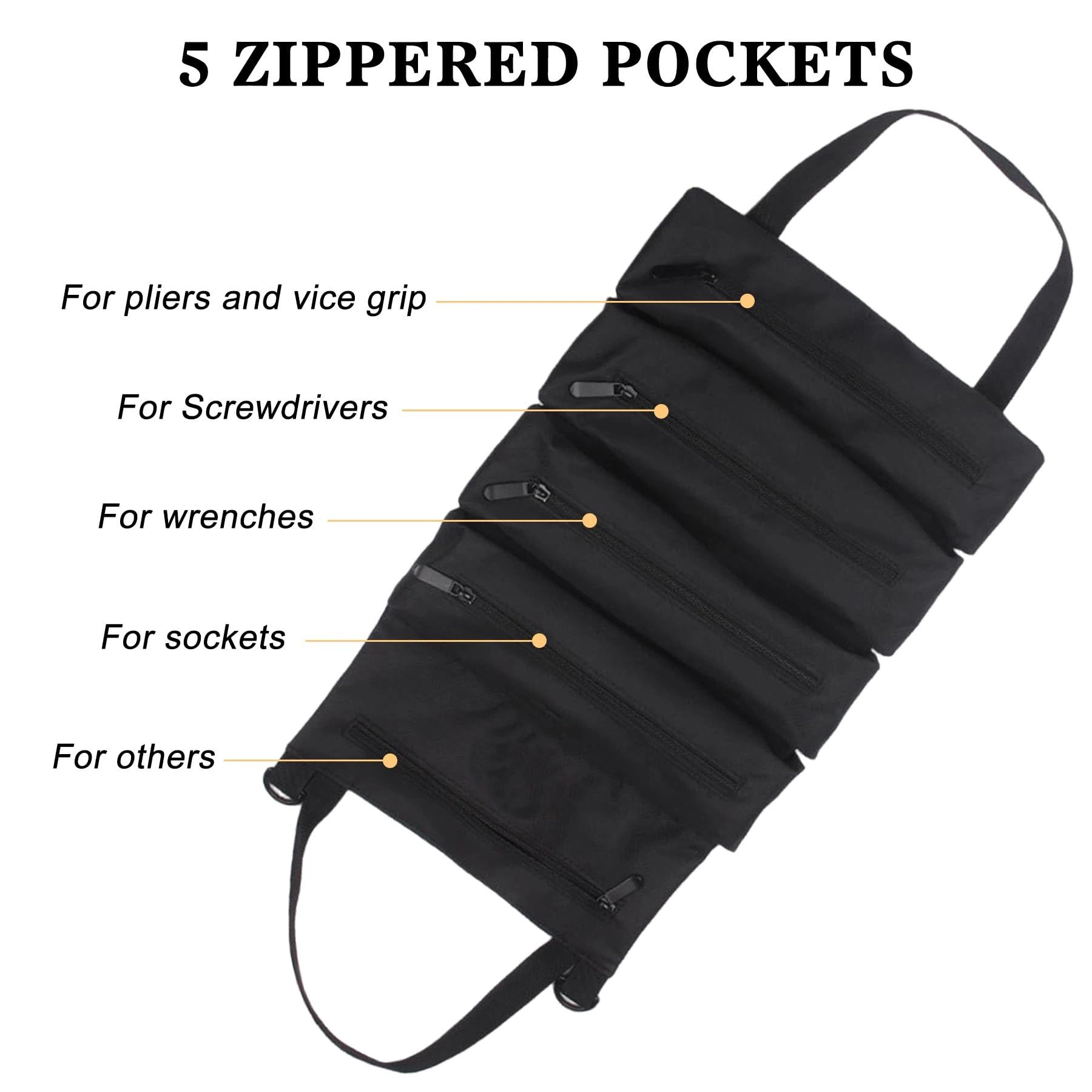 Tool Roll Up Pouch - Canvas Multi-Purpose Wrench Roll Up Bag view 4