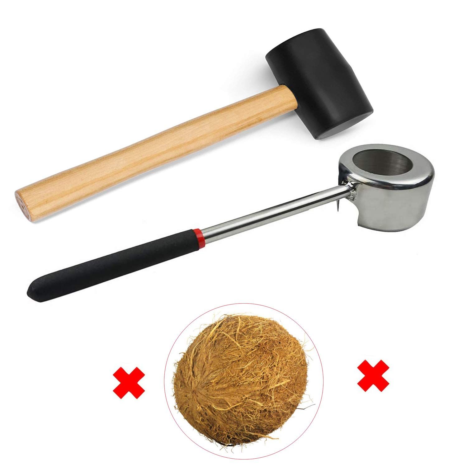 Coconut Opener Set for Young & Mature Coconuts by |Coconut Tools for Meat view 3