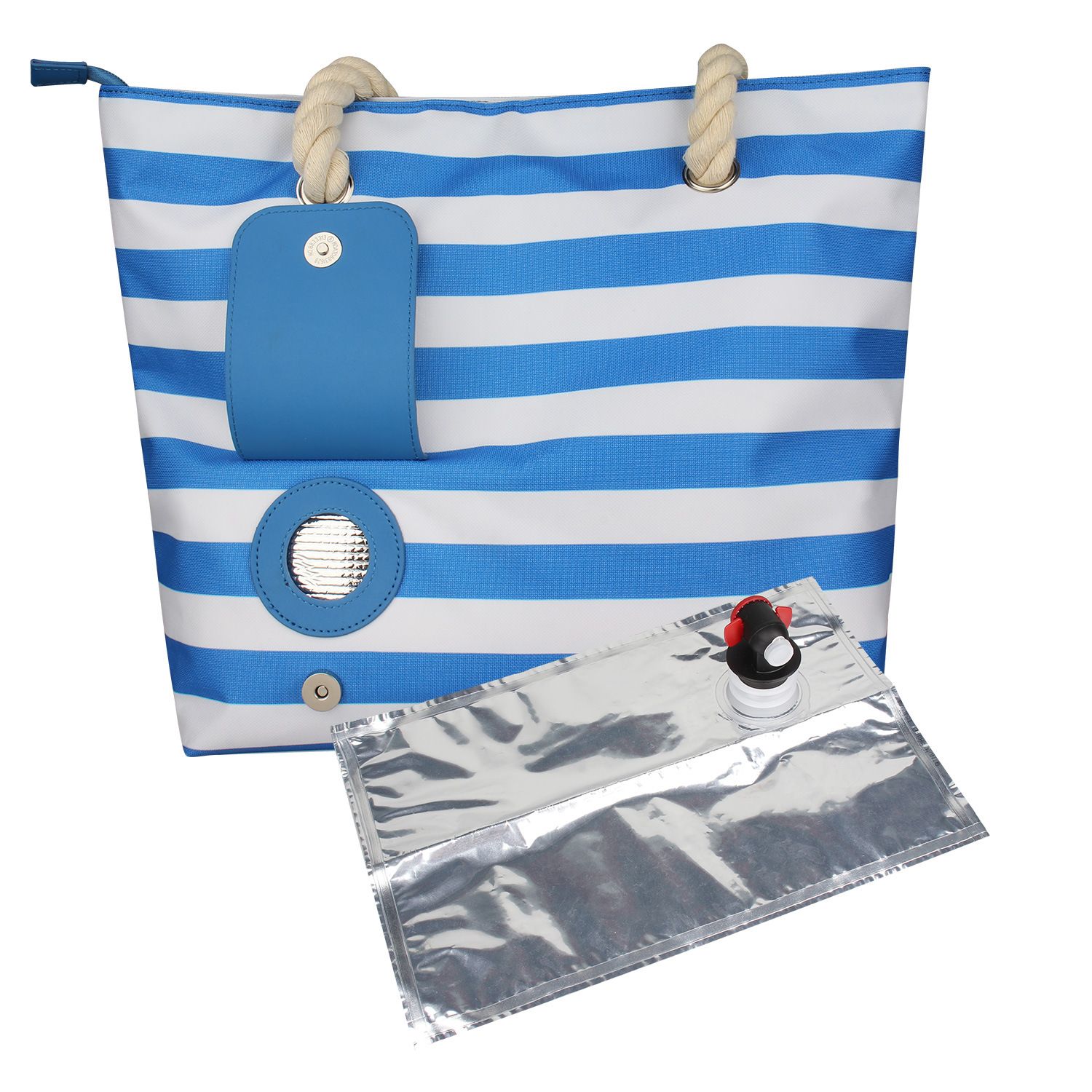 Beach Wine Tote with Insulated Bladder Bags