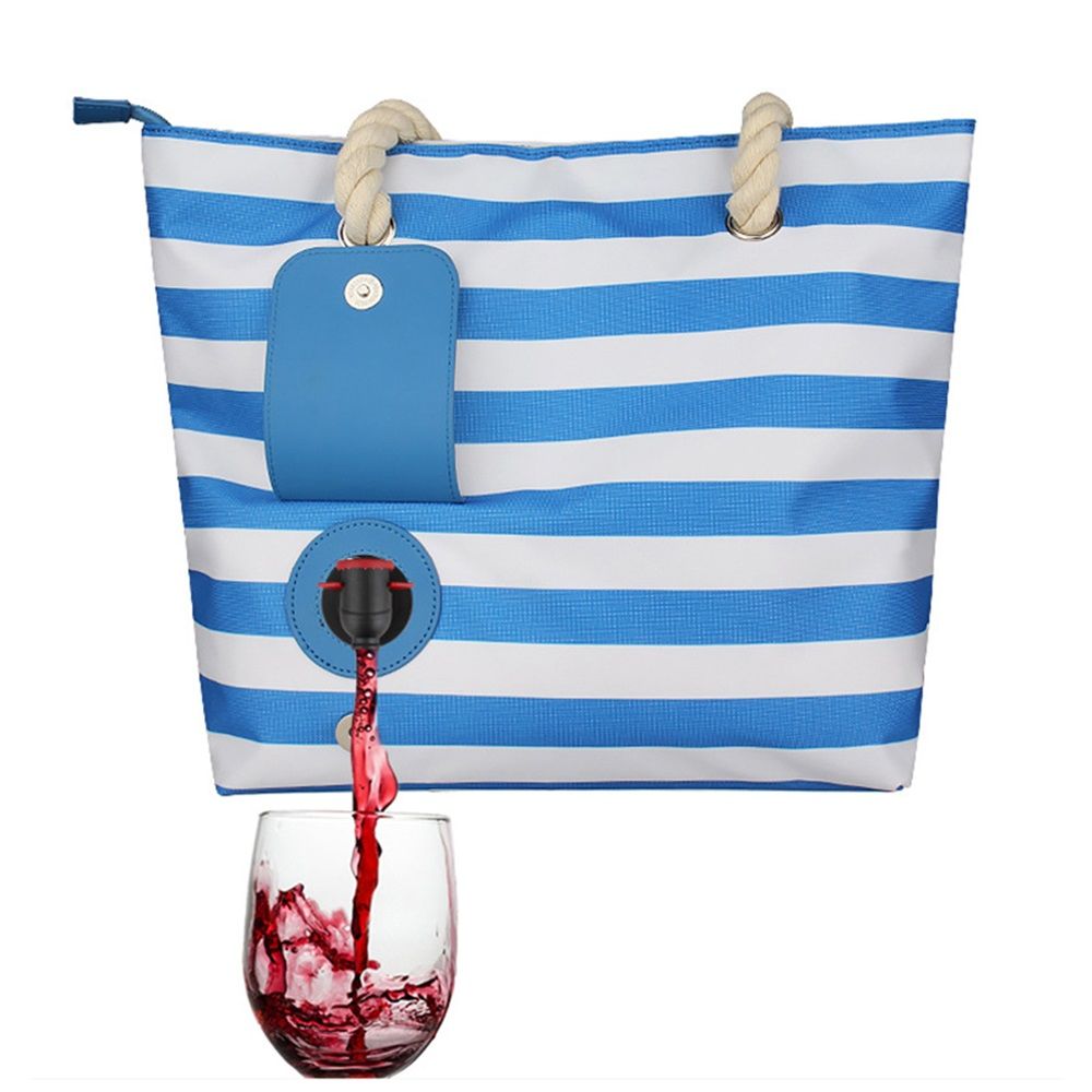 Beach Wine Tote with Insulated Bladder Bags view 3