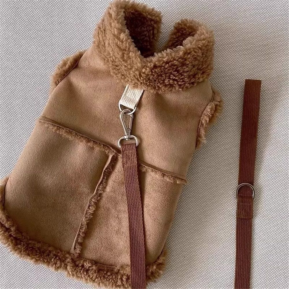Warm and windproof suede dog clothing view 2