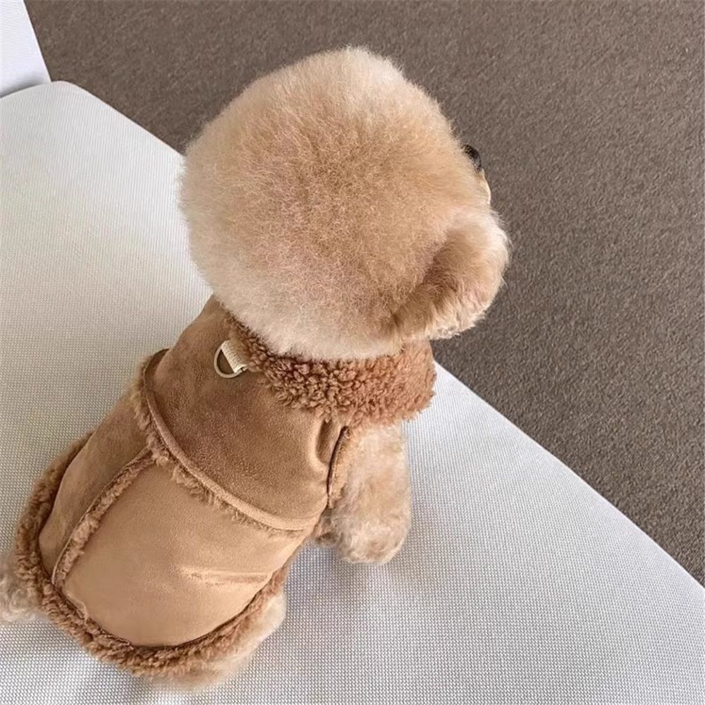 Warm and windproof suede dog clothing view 4