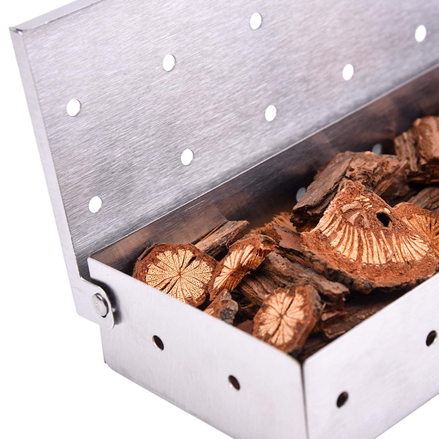 Grillaholics Smoker Box for Gas & Charcoal Grills – Large Stainless Steel Wood view 2