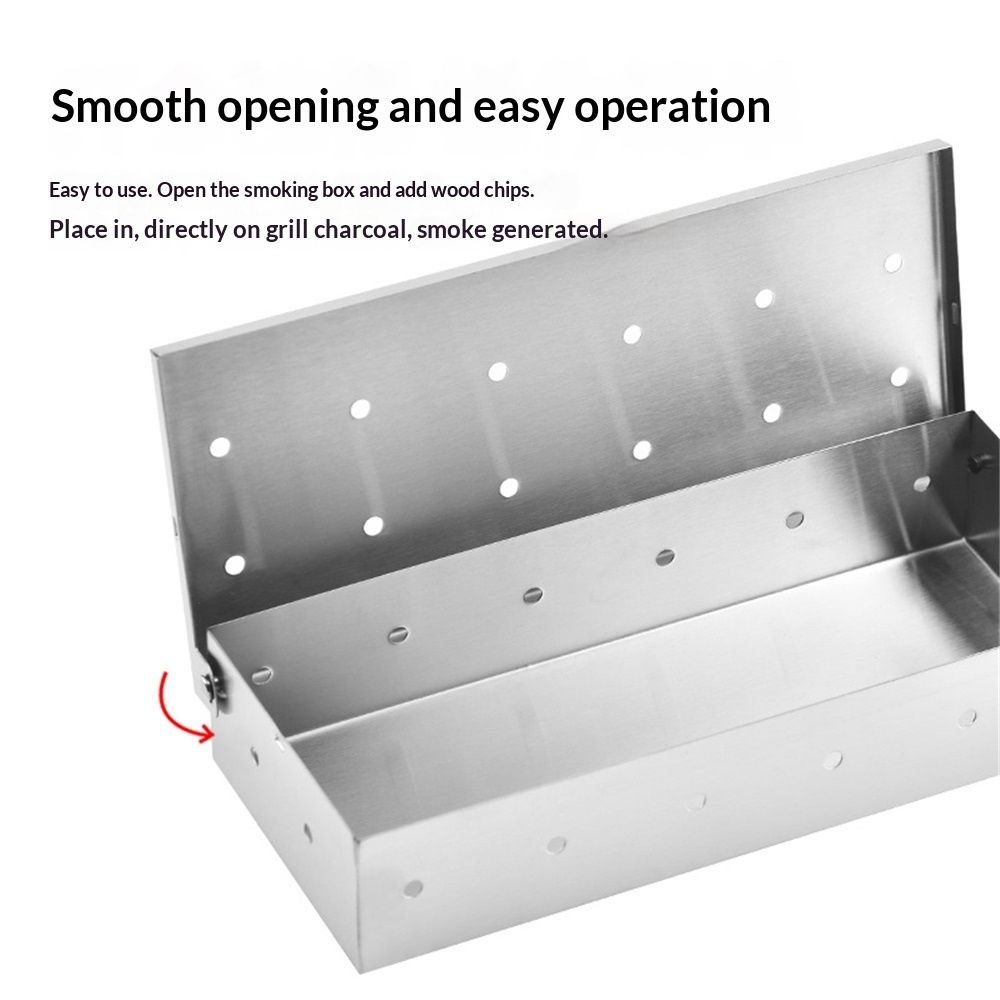 Grillaholics Smoker Box for Gas & Charcoal Grills – Large Stainless Steel Wood view 4