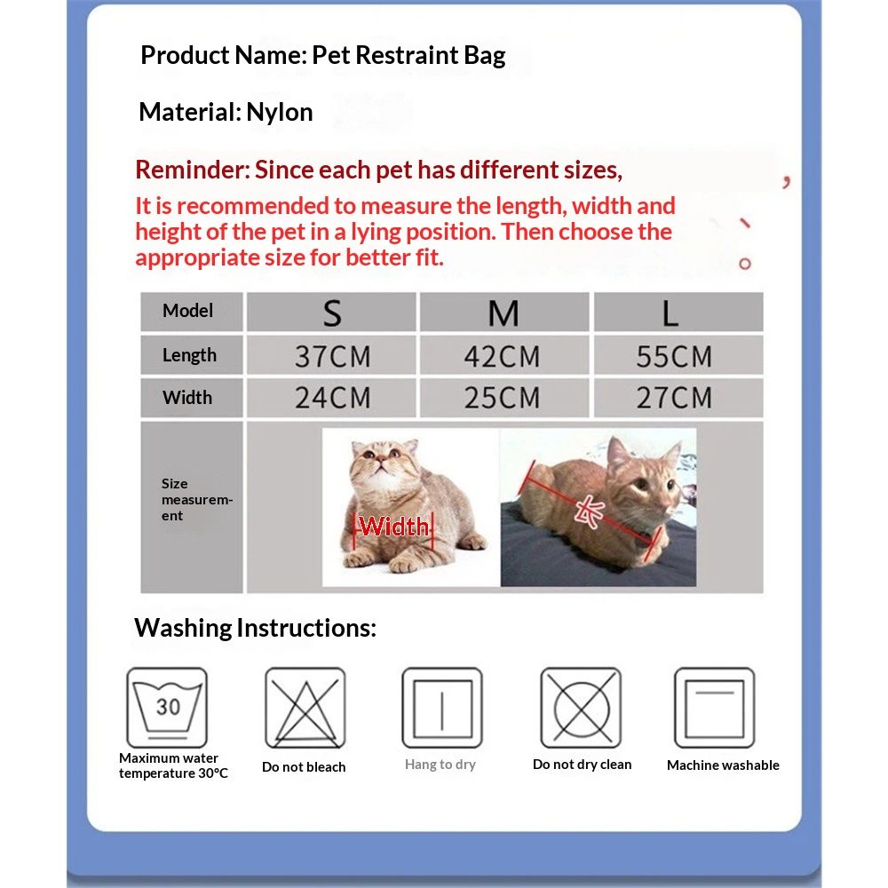 Pet Cat’s Restraint Bag for Claw Care Nail Trimming Anti-Scratching Grooming view 5