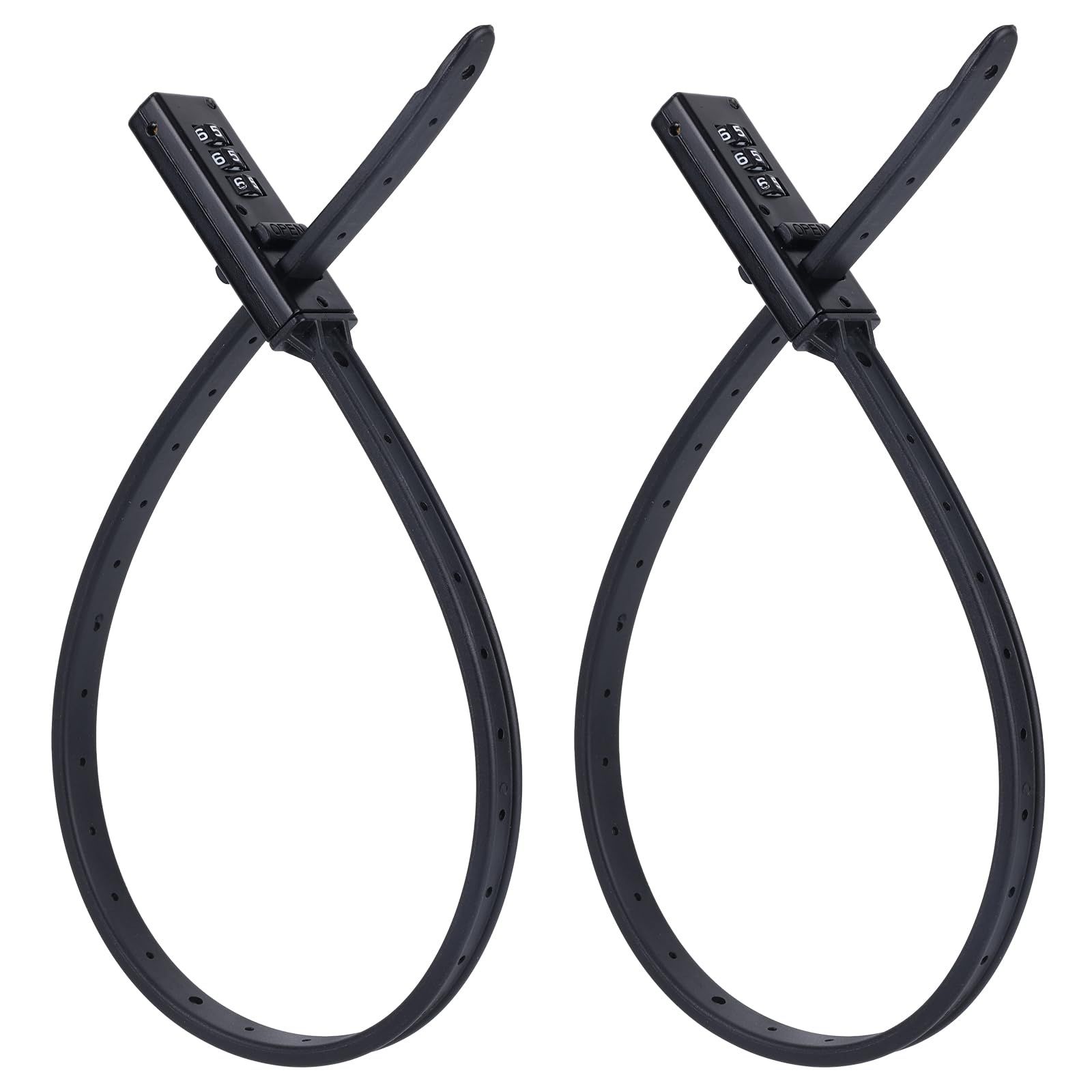 2pcs Zip Tie Lock, 22.05in Adjustable Small Cable Lock with Combination 3