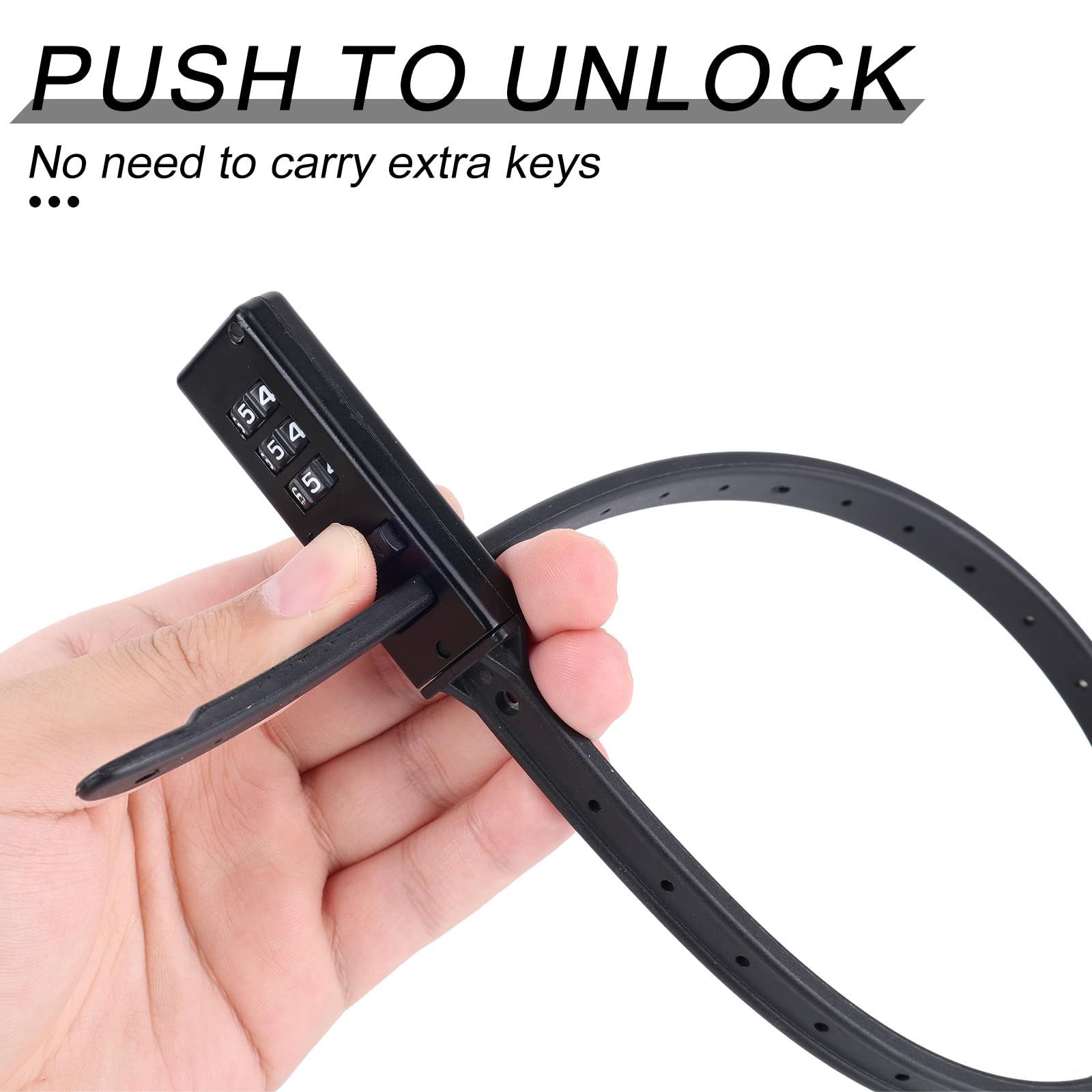 2pcs Zip Tie Lock, 22.05in Adjustable Small Cable Lock with Combination 3 view 2