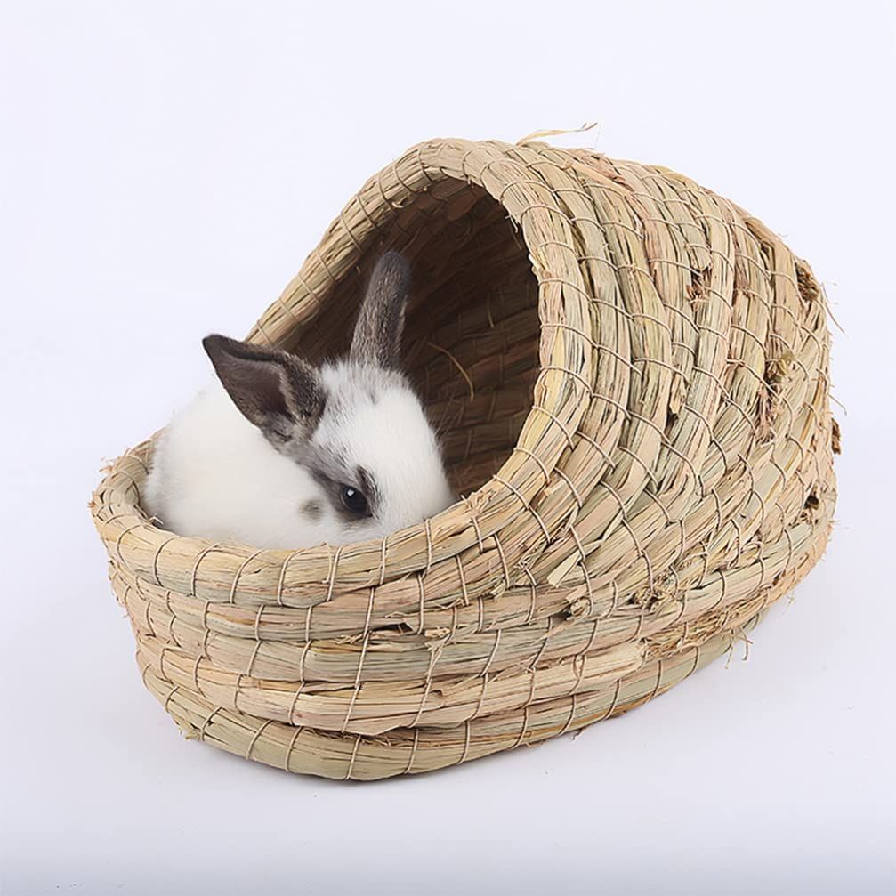 Rabbit grass bed, rabbit woven hay bed, natural handmade grass house for small view 4