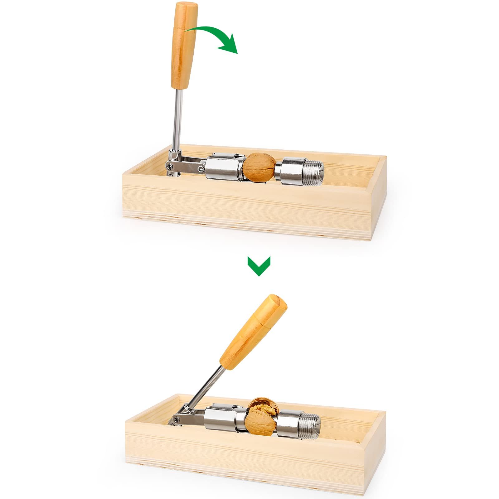 Nutcracker Heavy Duty Nut cracker Pecan Cracker Walnut Cracker Tool with Wood view 4