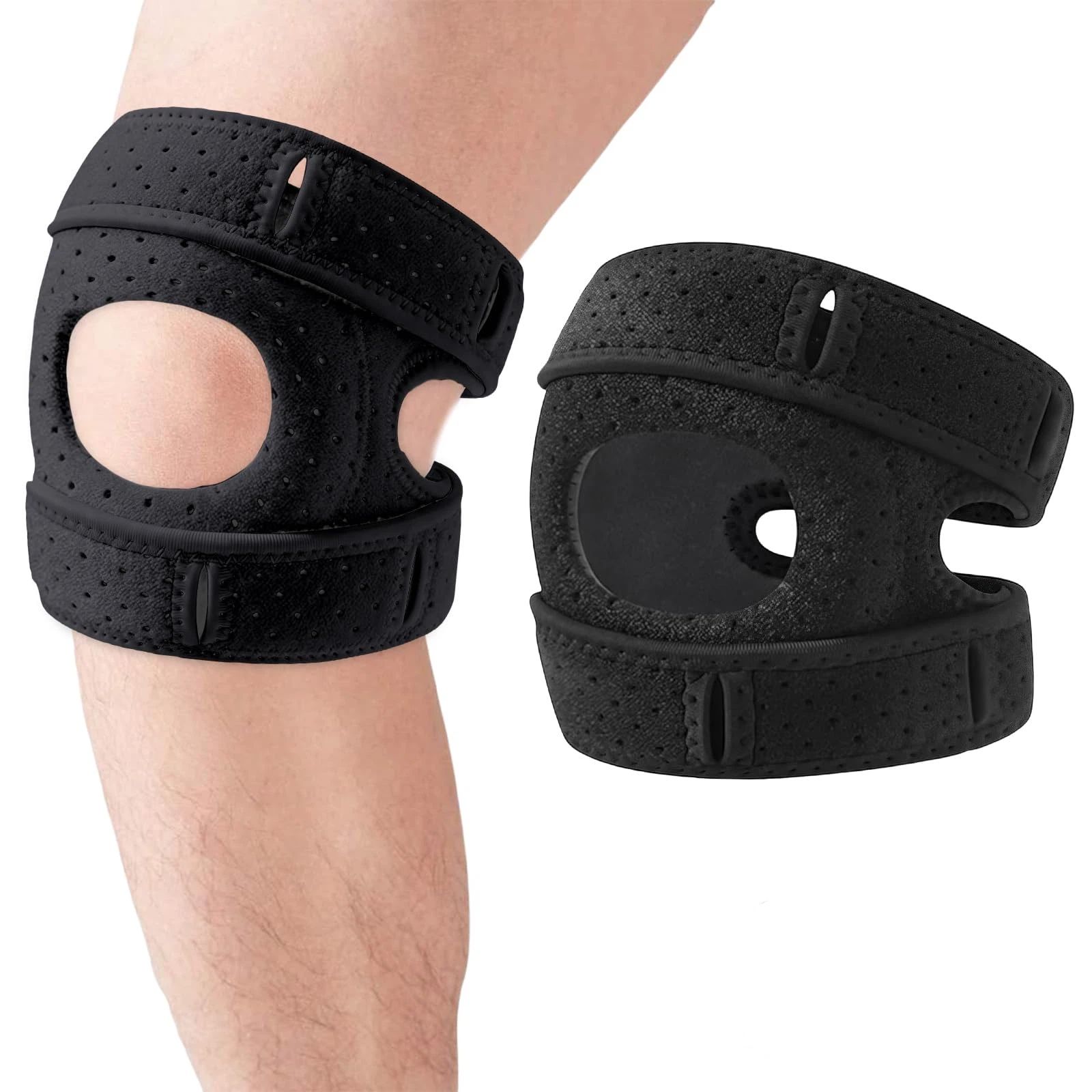 Knee Brace,With Padding,2 PCS Knee Brace for Women Men ,Pain Relief Adjustable