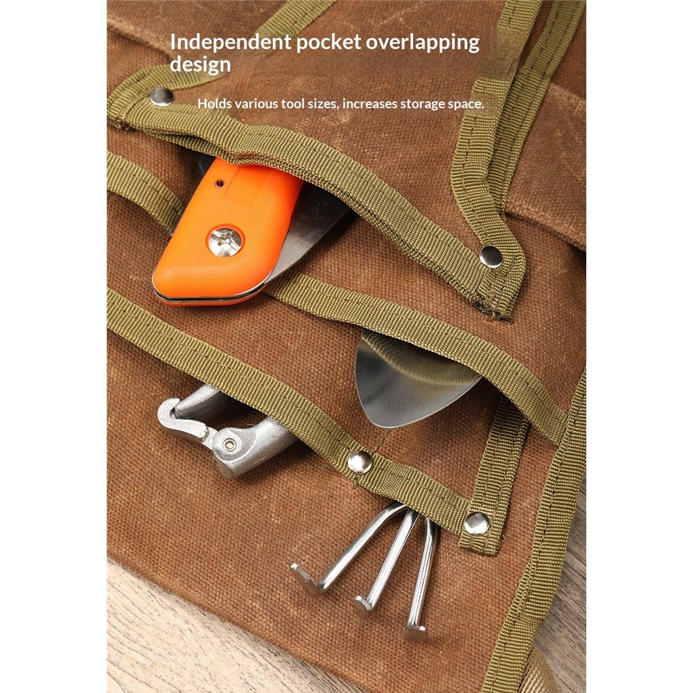 Garden Tool Belt, Brown, Multi-Pocket, Adjustable, Canvas, 28.5cm x 30cm, for view 4