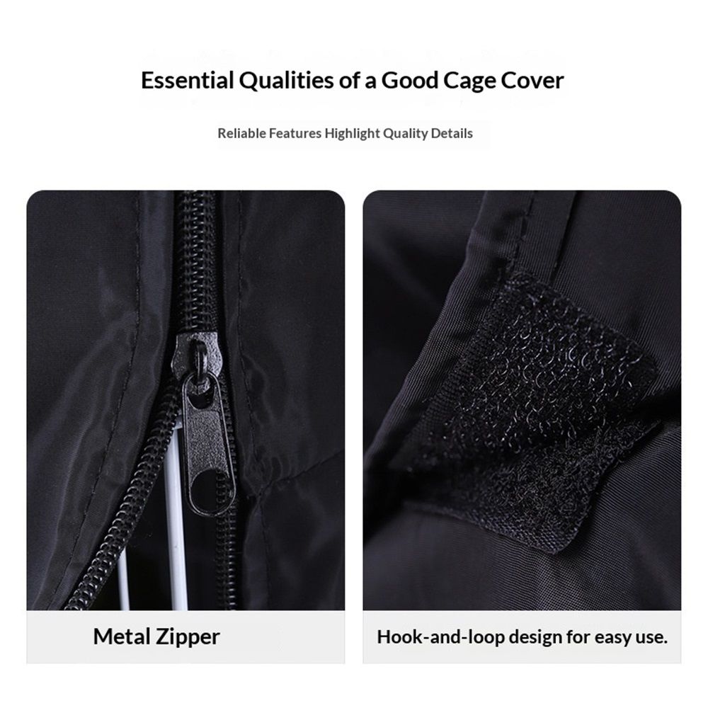 Bird Cage Cover for Night - Black Birdcage Cover with 4 Access Windows view 3