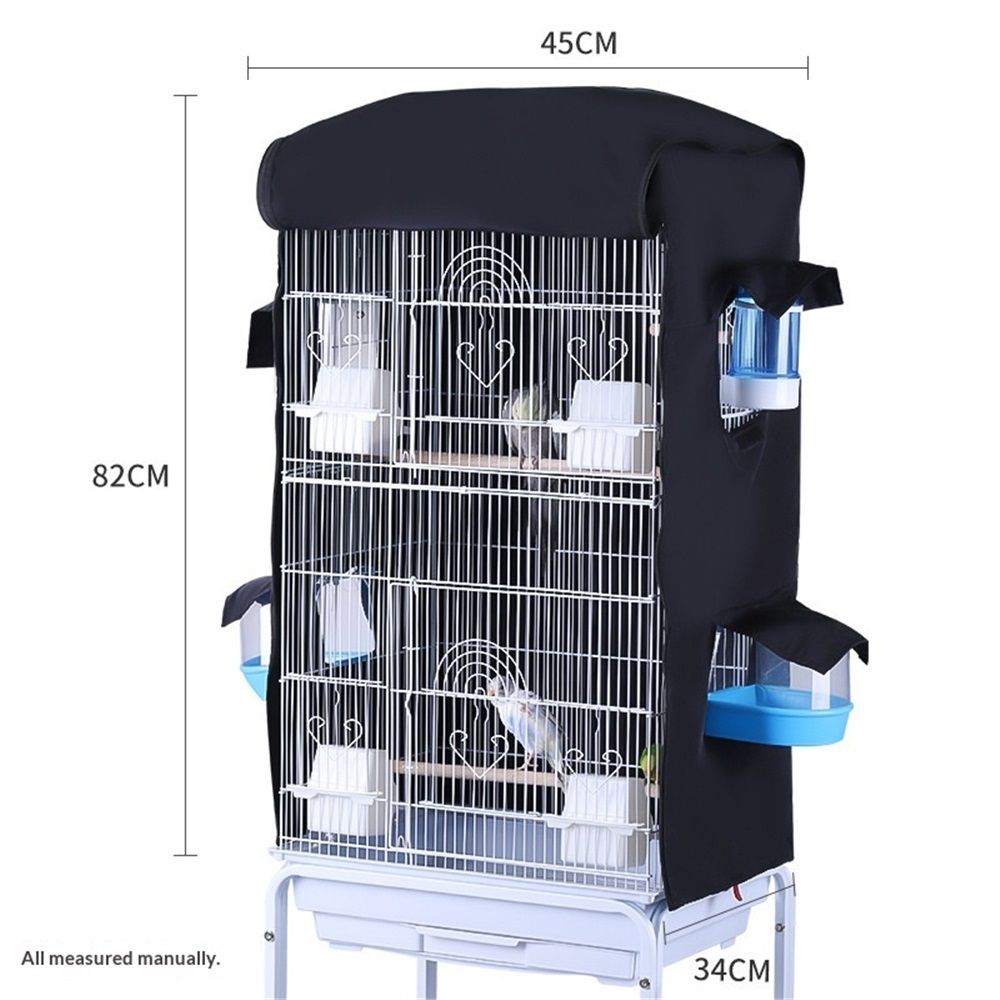 Bird Cage Cover for Night - Black Birdcage Cover with 4 Access Windows view 5
