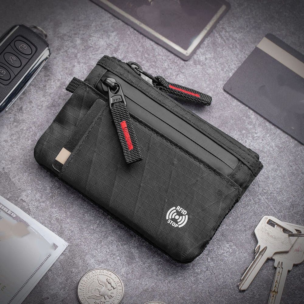 Zip Pouch Black Small Cash and Card Zip Wallet view 2