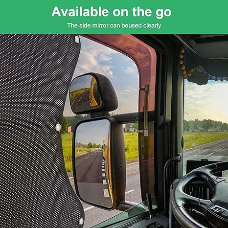 Side Window Sun Shade for Semi-Truck - 2pcs Semi Truck Window Shades Semi view 3
