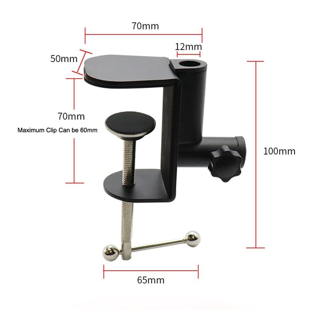 2 pack Universal Shape Table Mounting Clamp for Microphone Suspension Boom view 2