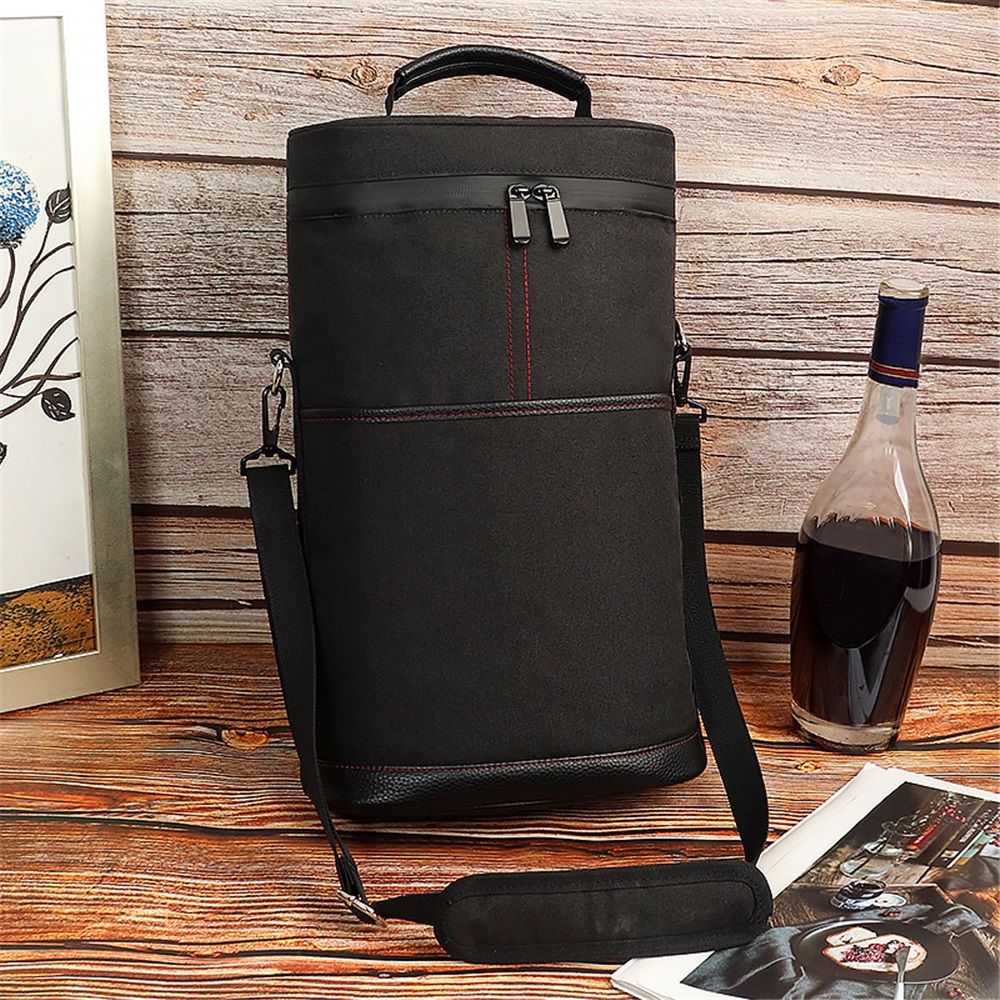 2 Bottle Leakproof Insulated Wine Tote Carrier Bag - Padded Cooler for Travel view 3